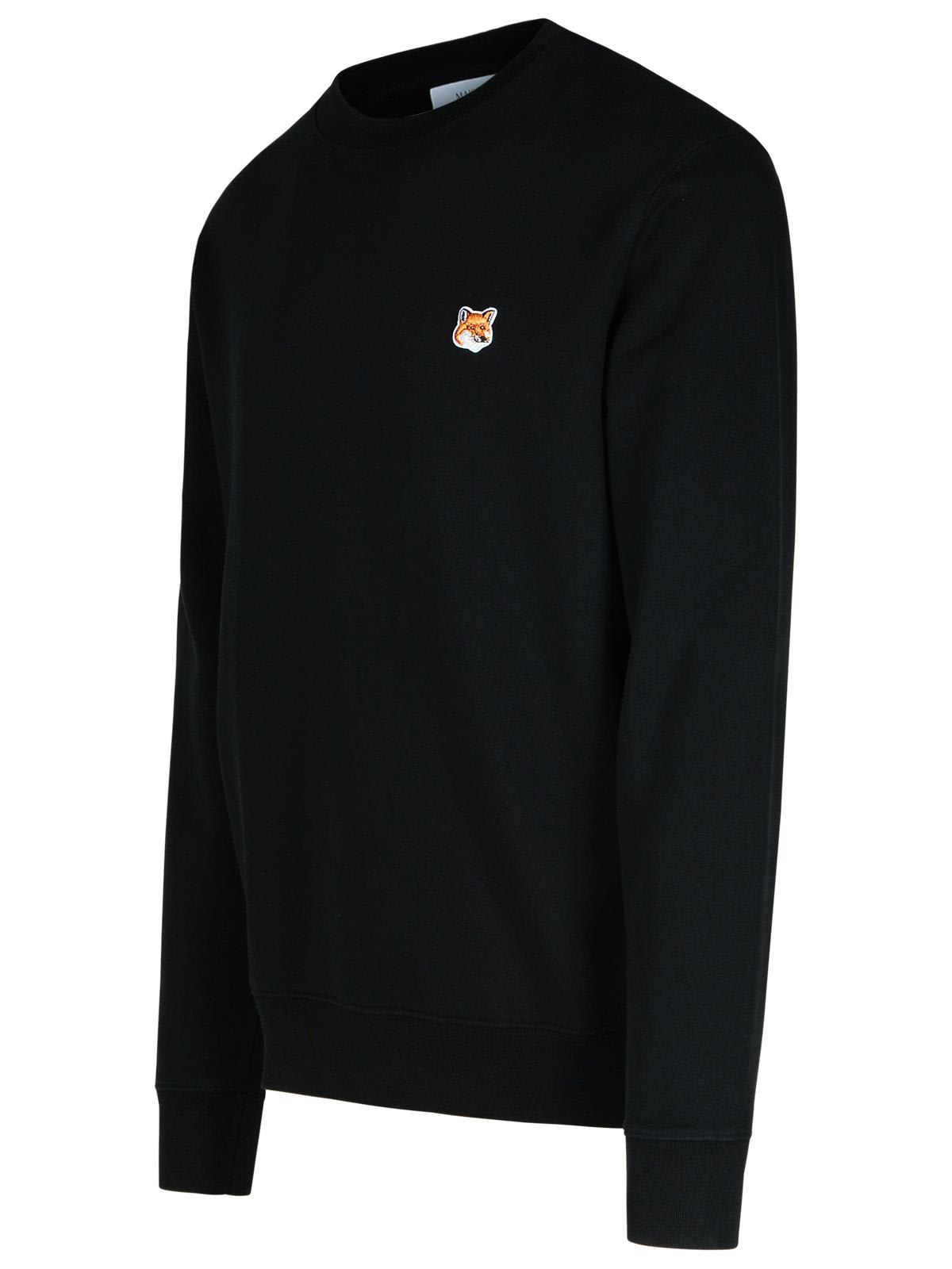 Maison Kitsuné Black Fox Head Long Sleeve T-shirt In Black