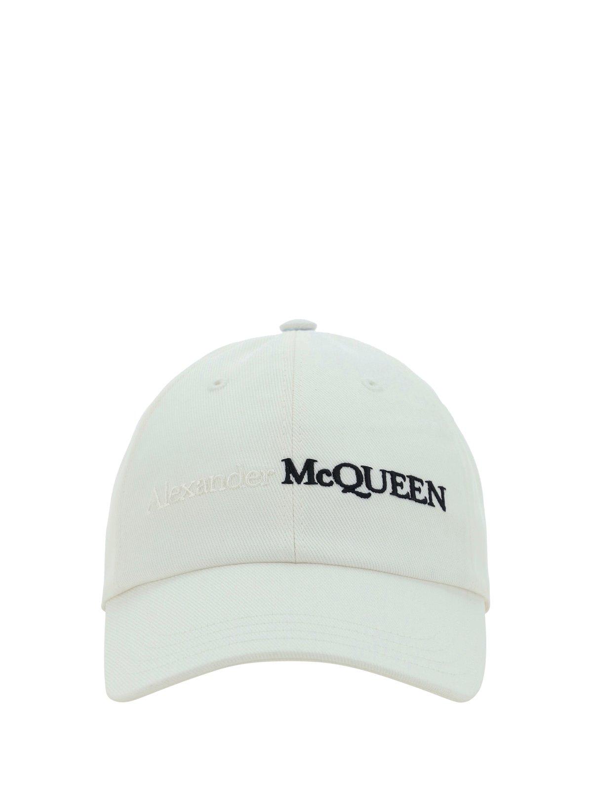 Shop Alexander Mcqueen Logo Embroidered Baseball Cap In Black
