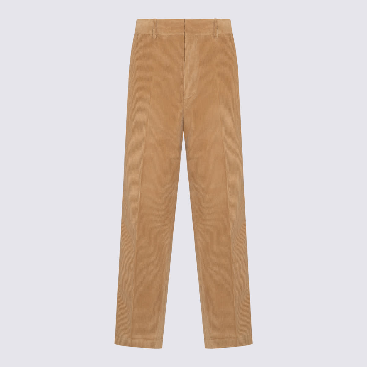Palm Angels Velvet Ribbon Wide Leg Trousers In Beige