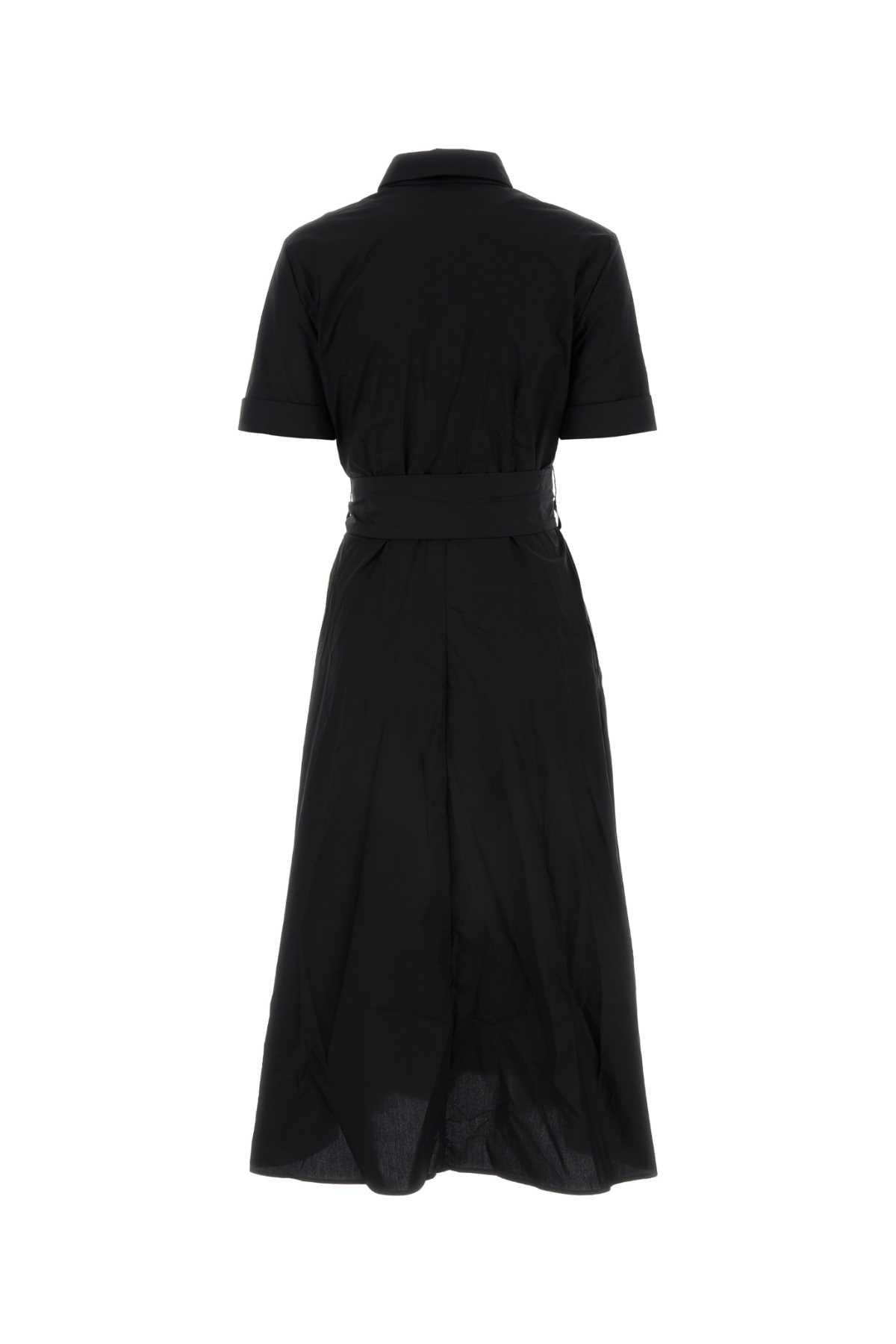 Shop Woolrich Black Cotton Shirt Dress