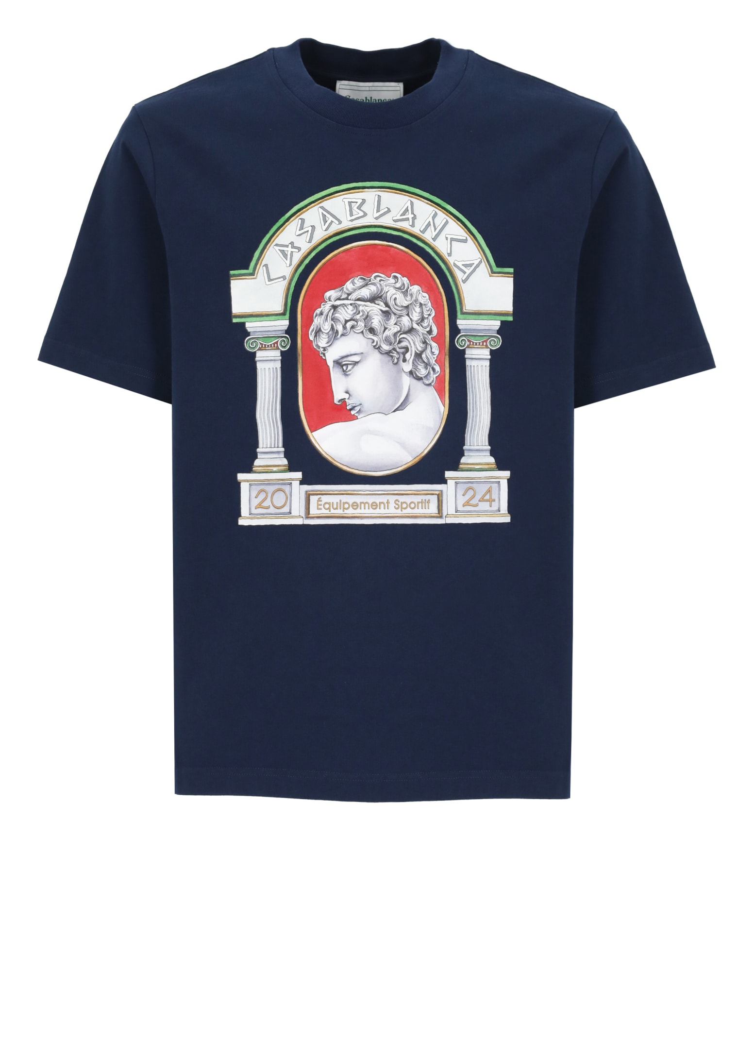 Shop Casablanca La Madaille T-shirt In Blue