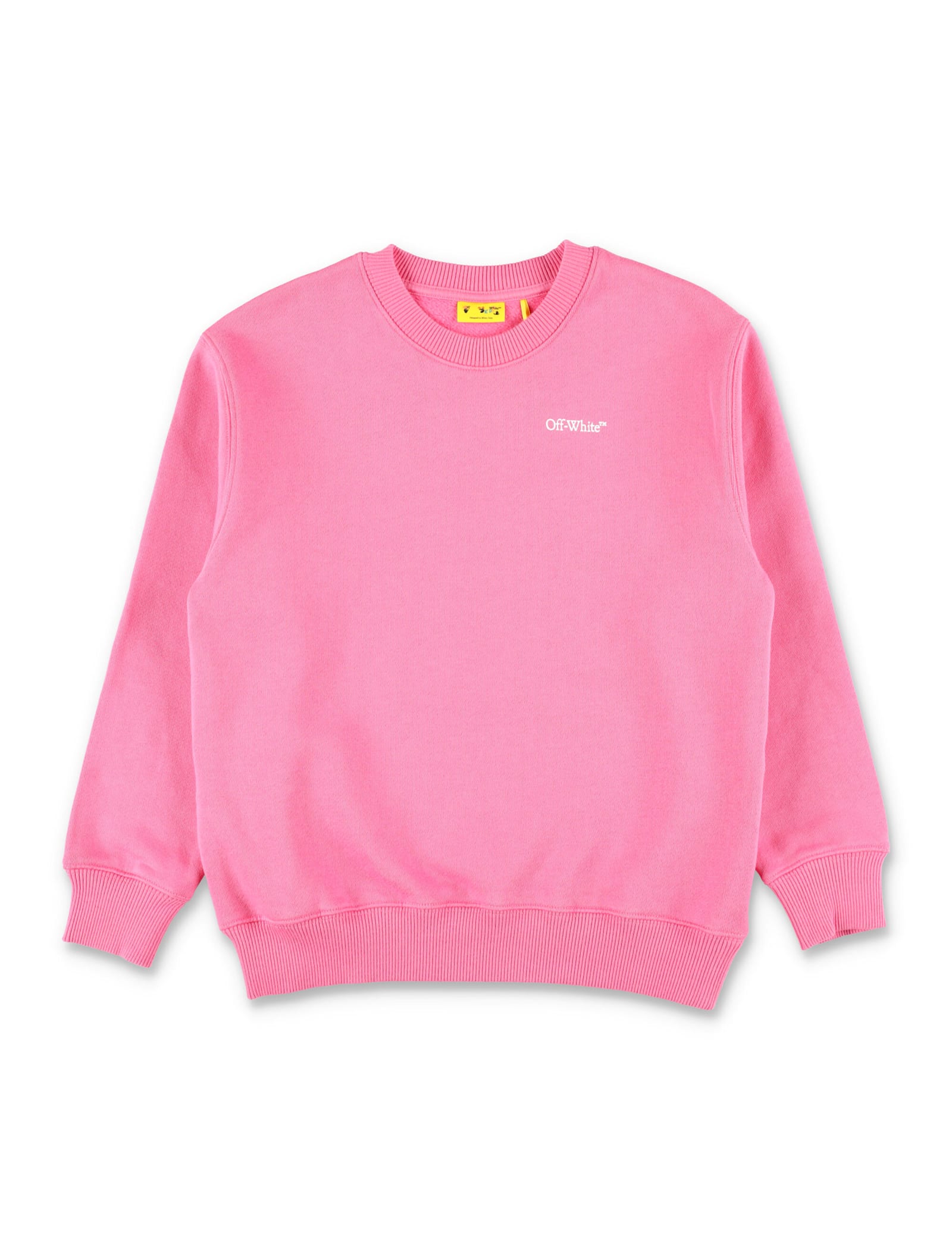 Off-white Kids Arrow Logo Pink Crewneck Sweatshirt In Pink