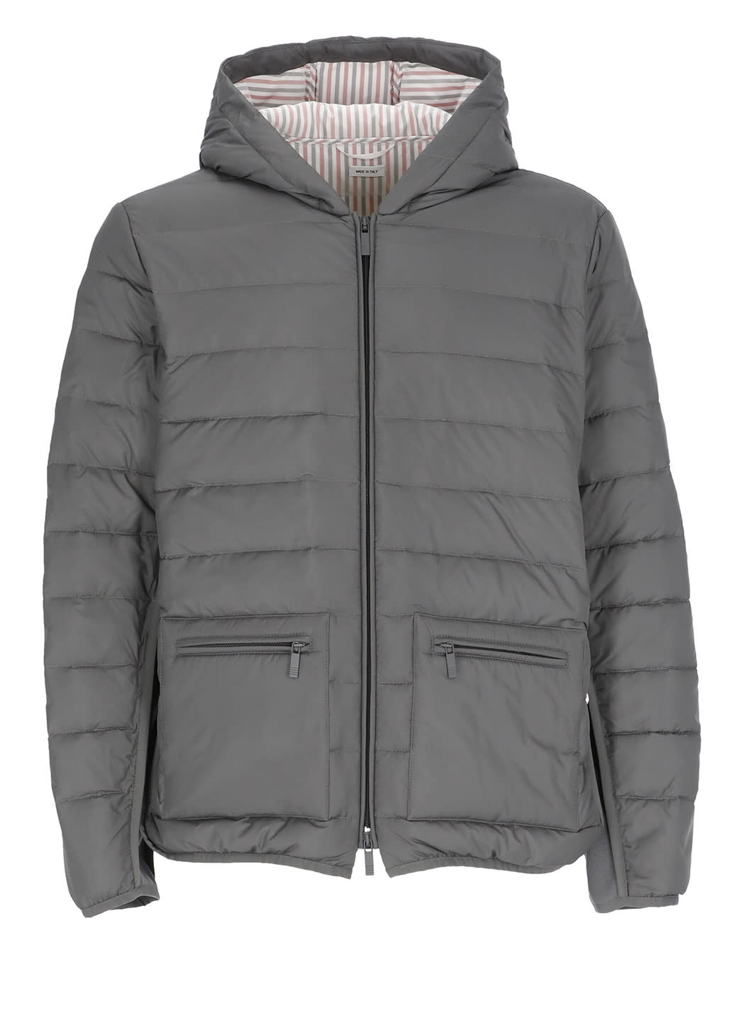 Thom Browne 4 Bars Quilted Down Jacket In Grey | ModeSens