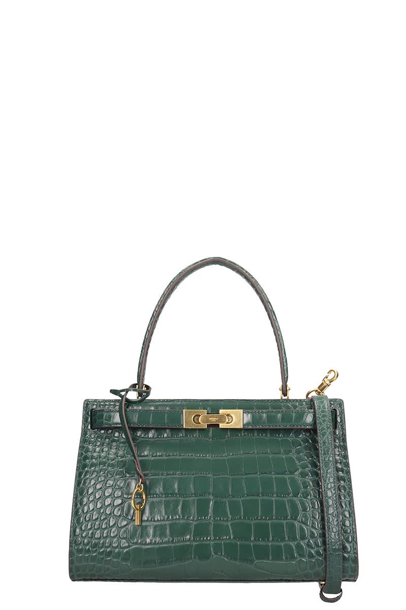 Tory Burch Tory Burch Lee Radziwill Shoulder Bag In Green Leather ...