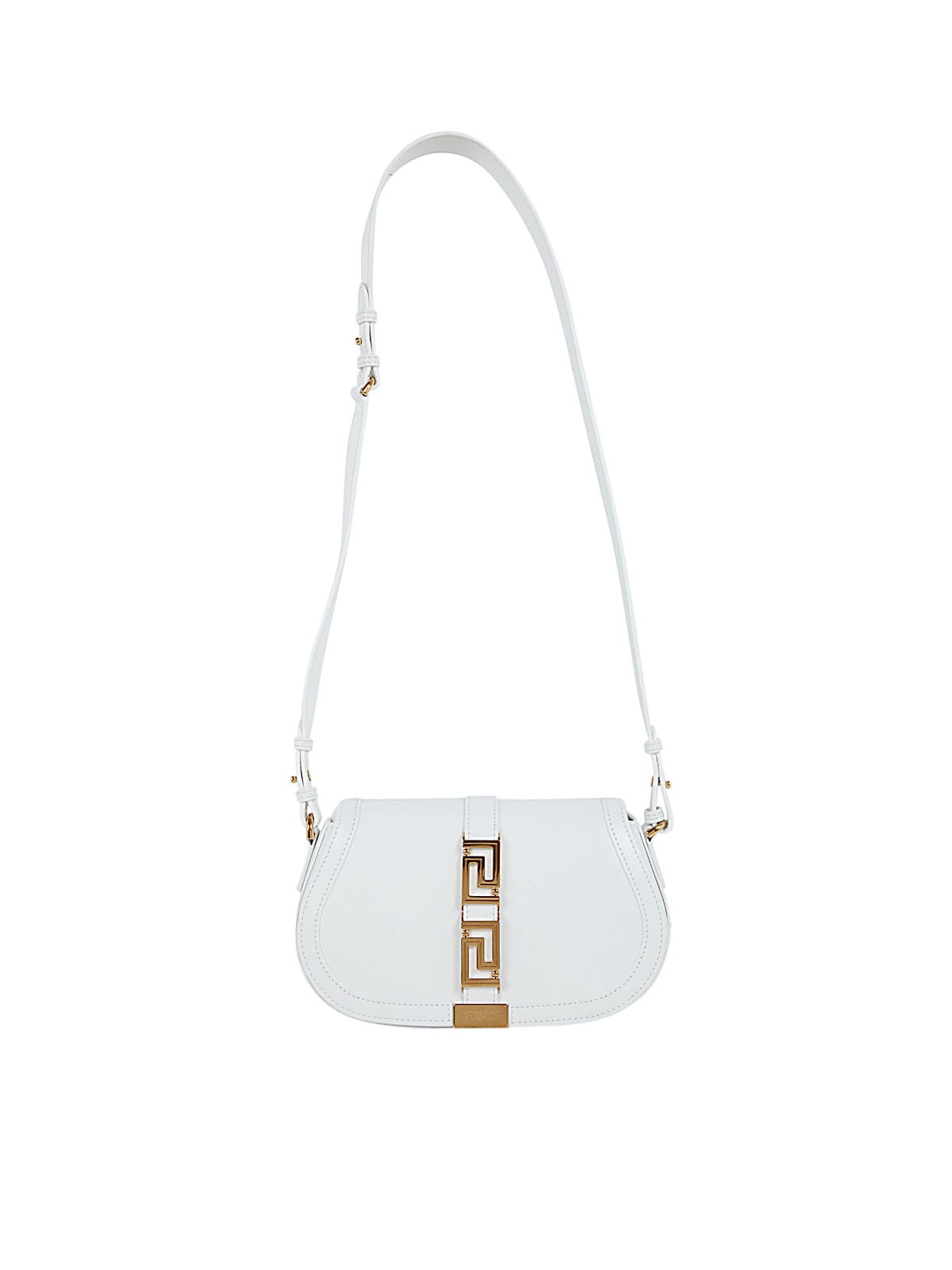 Versace Crossbody Bag In V Optic White Gold