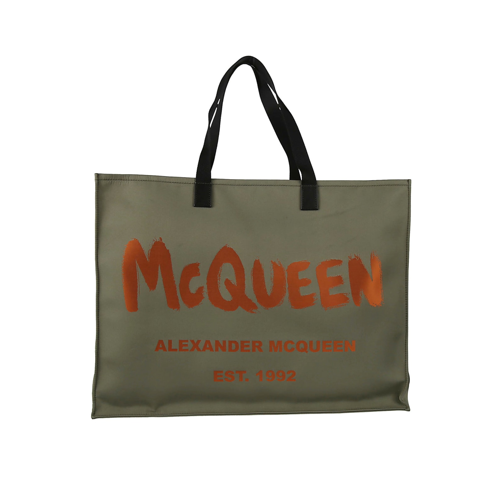 Shop Alexander Mcqueen Logo Tote Bag In Green