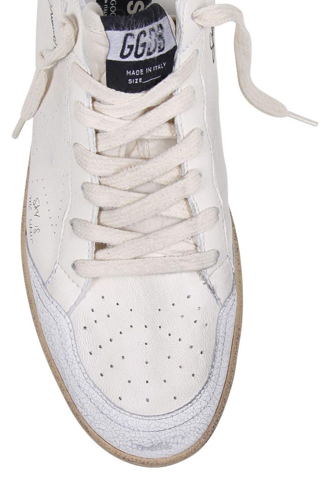 Shop Golden Goose Ballstar Low-top Sneakers In White/cinder