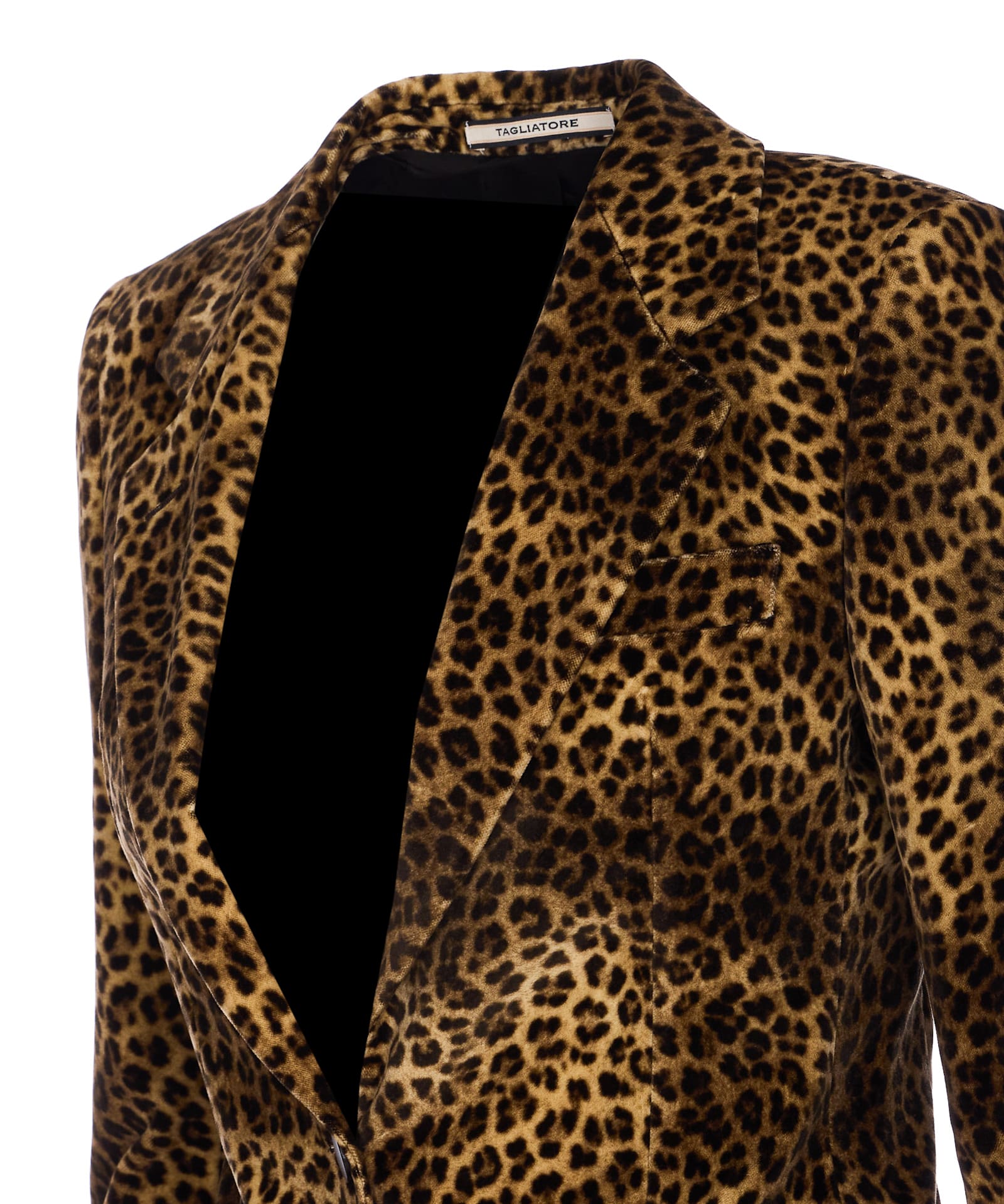 Tagliatore Single Breast Blazer Animalier Jackets Animalier In Brown