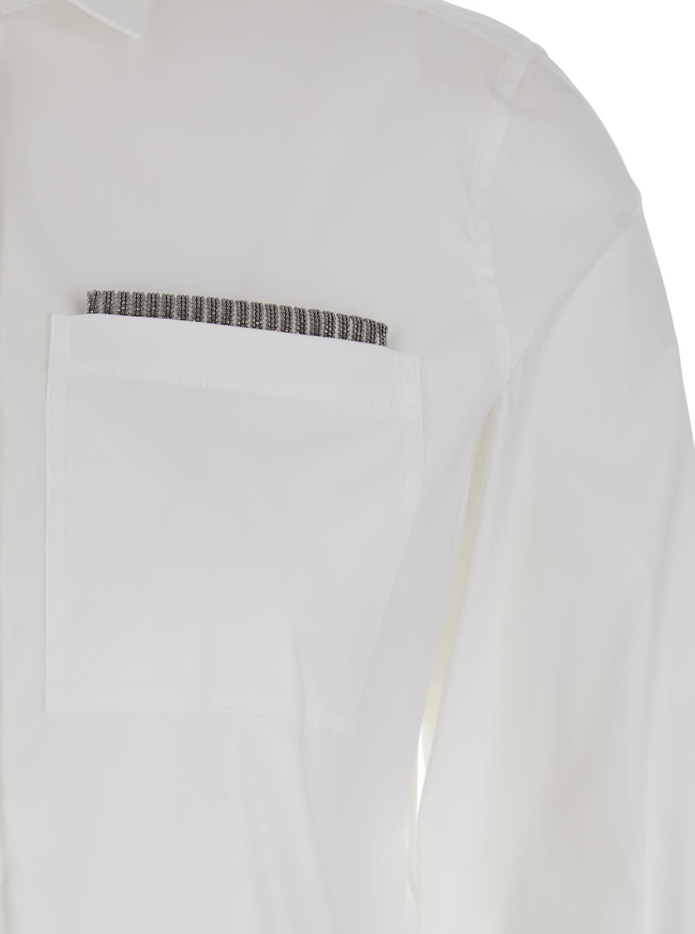 Shop Brunello Cucinelli White Shirt With Button Closure In Cotton Blend Woman