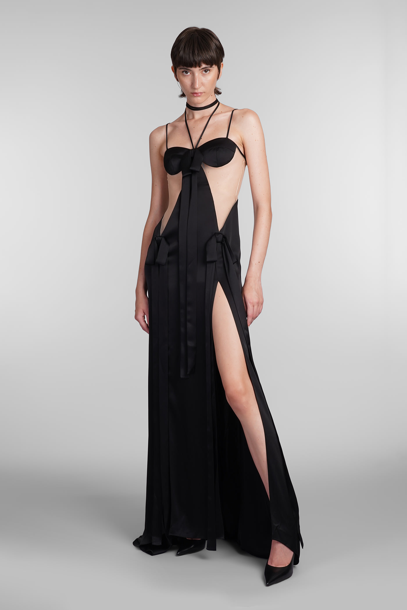 Shop David Koma Dress In Black Triacetate