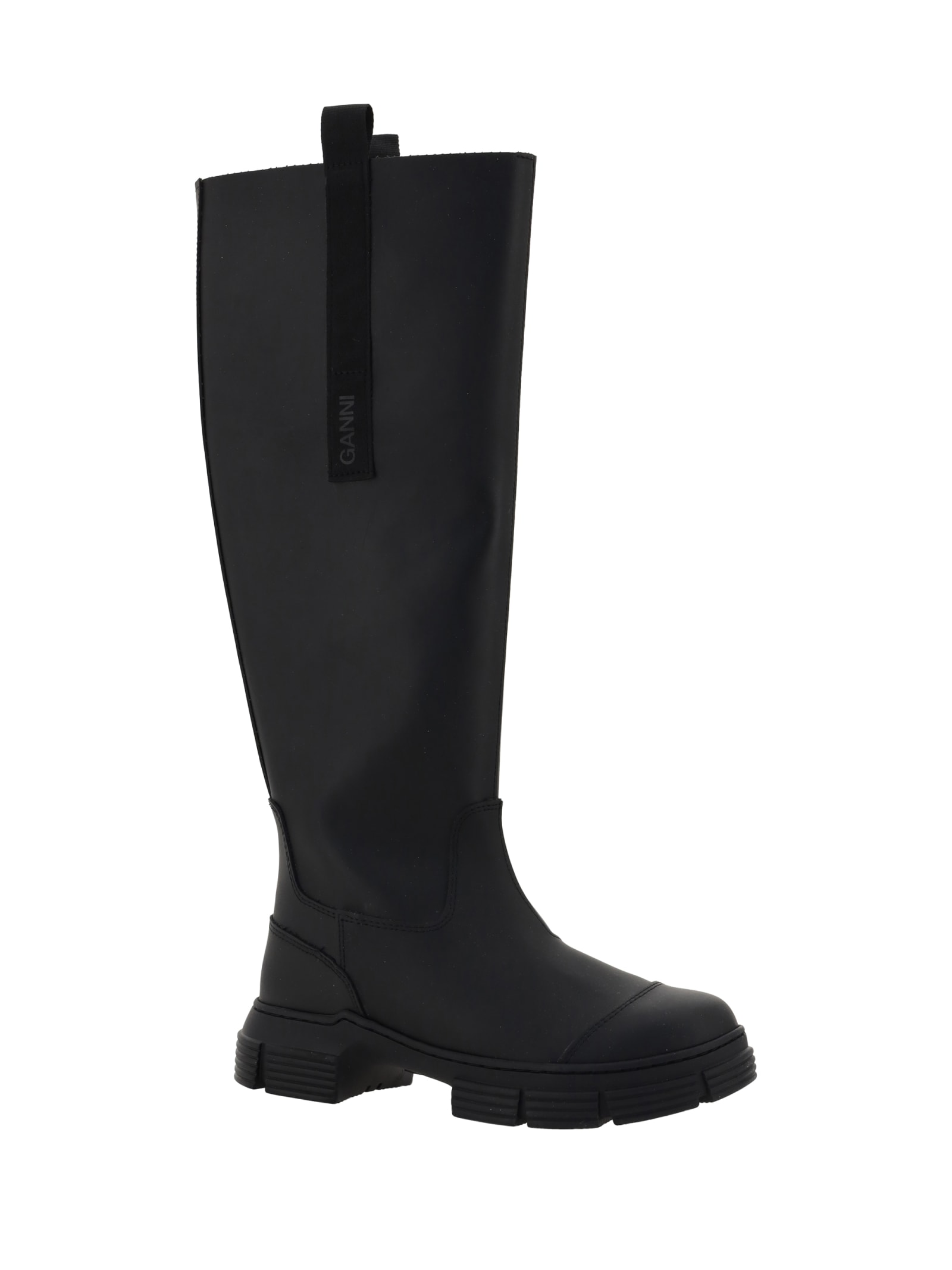 Shop Ganni Country Boots In Black