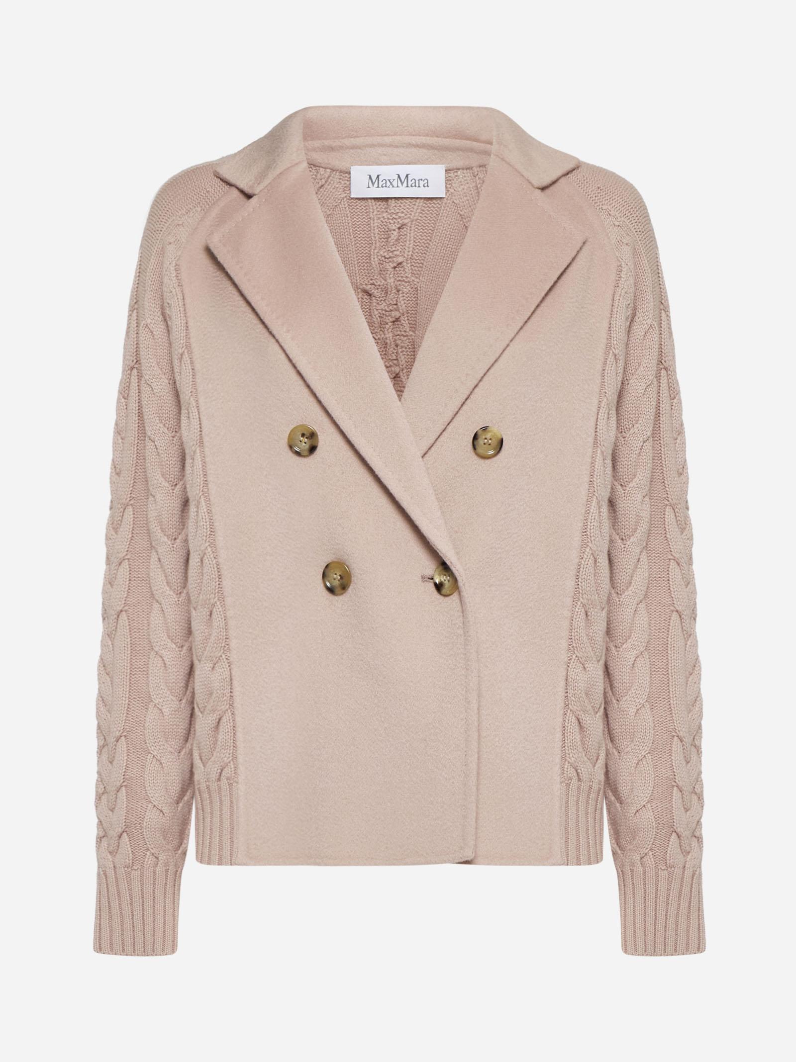 Shop Max Mara Micio Wool And Cashmere Peacoat In Pink