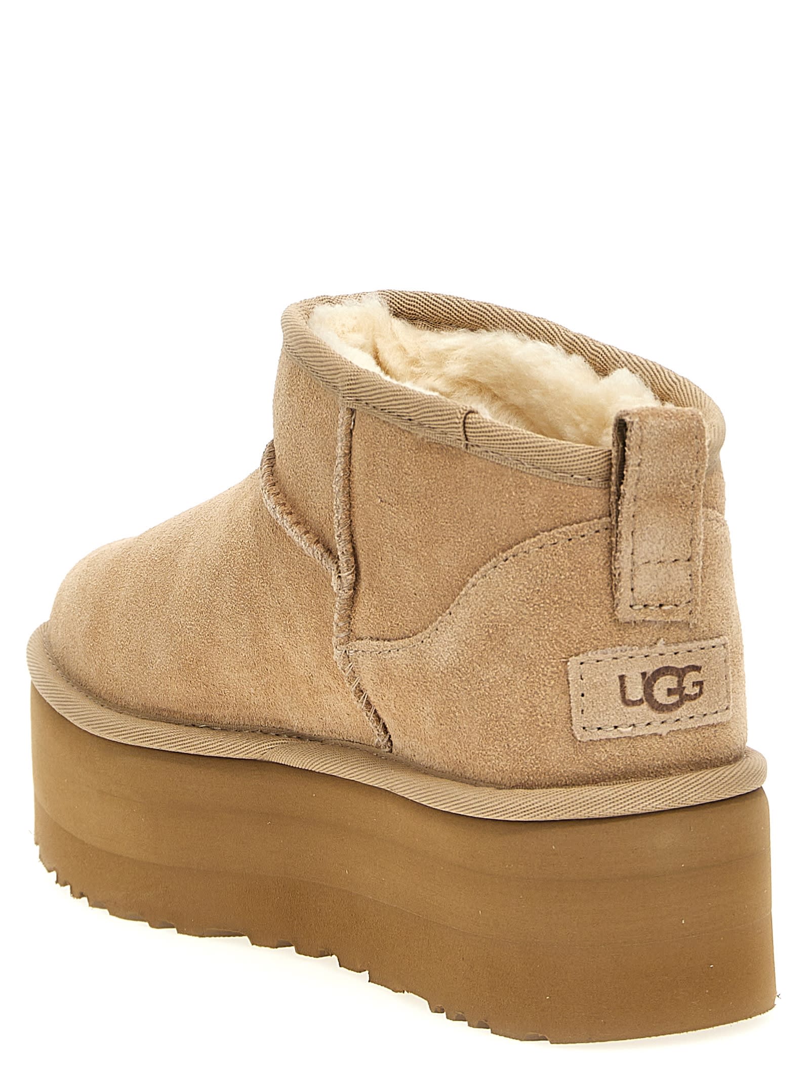 Ugg Classic Ultra Mini Platform Ankle Boots In Neutral