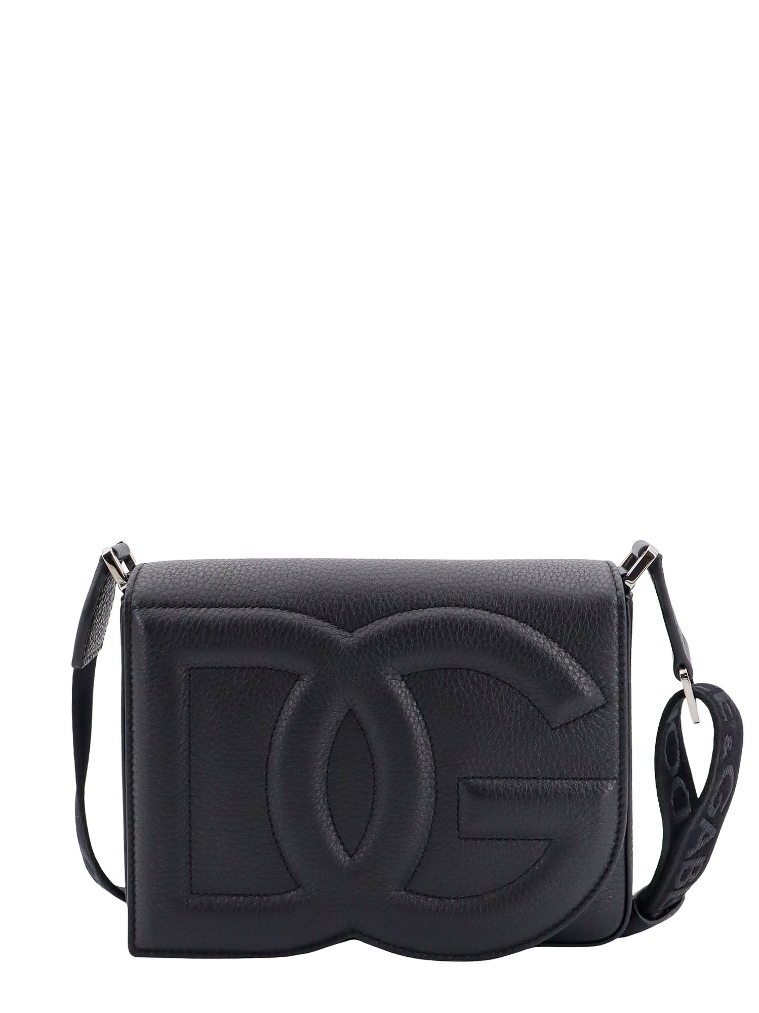 Shop Dolce & Gabbana Dg Logo Shoulder Bag In Black