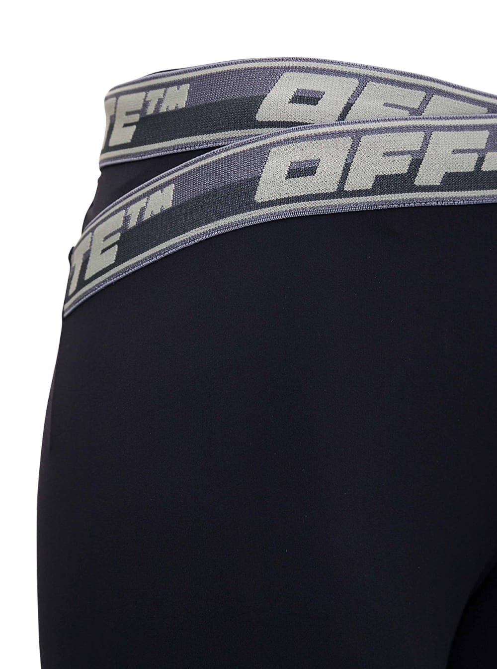 Off-white Logo Band Athletic Leggings In Black ModeSens