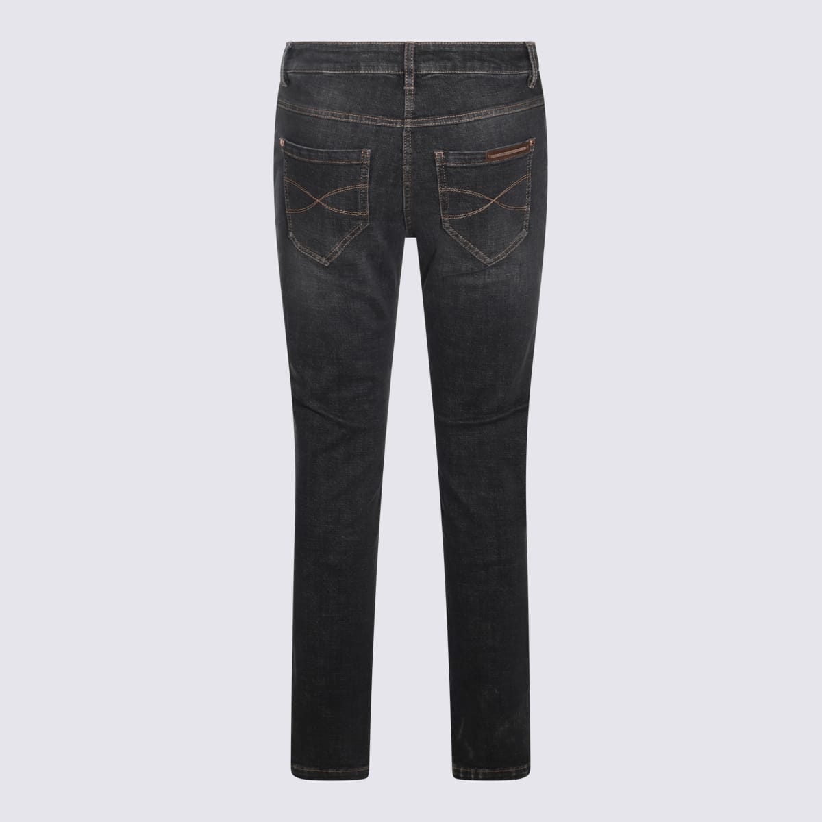 Shop Brunello Cucinelli Black Cotton Denim Jeans In Dark Black Denim