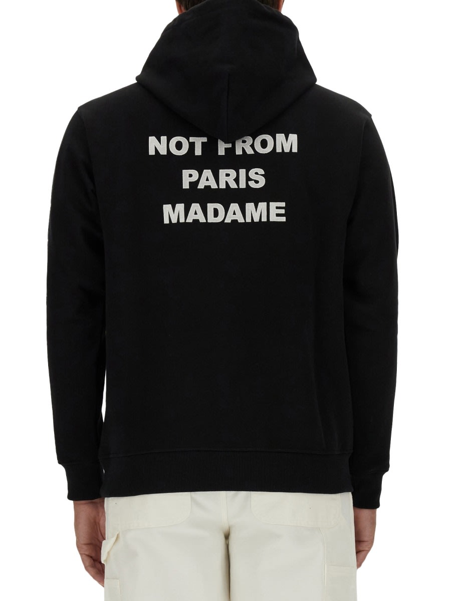 Shop Drôle De Monsieur Slogan Sweatshirt In Black