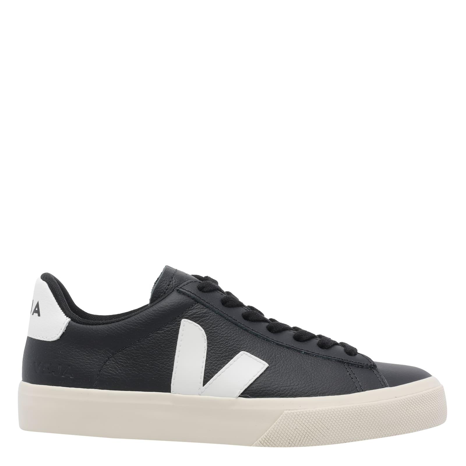Veja Campo Sneakers With Textured Leather Upper In Black