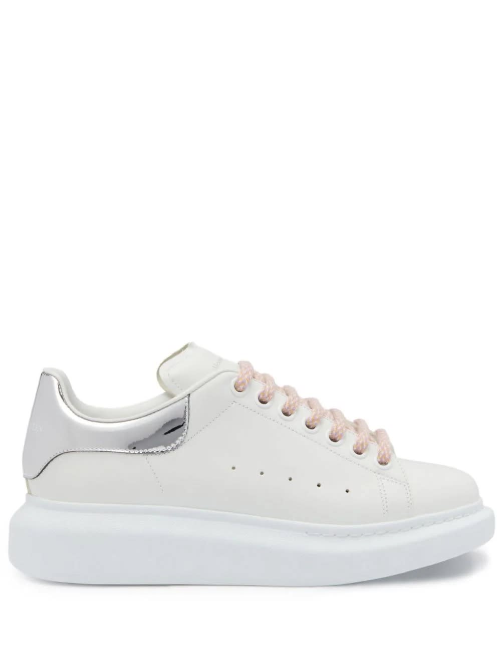 Shop Alexander Mcqueen Oversized Sneakers In White And Silver
