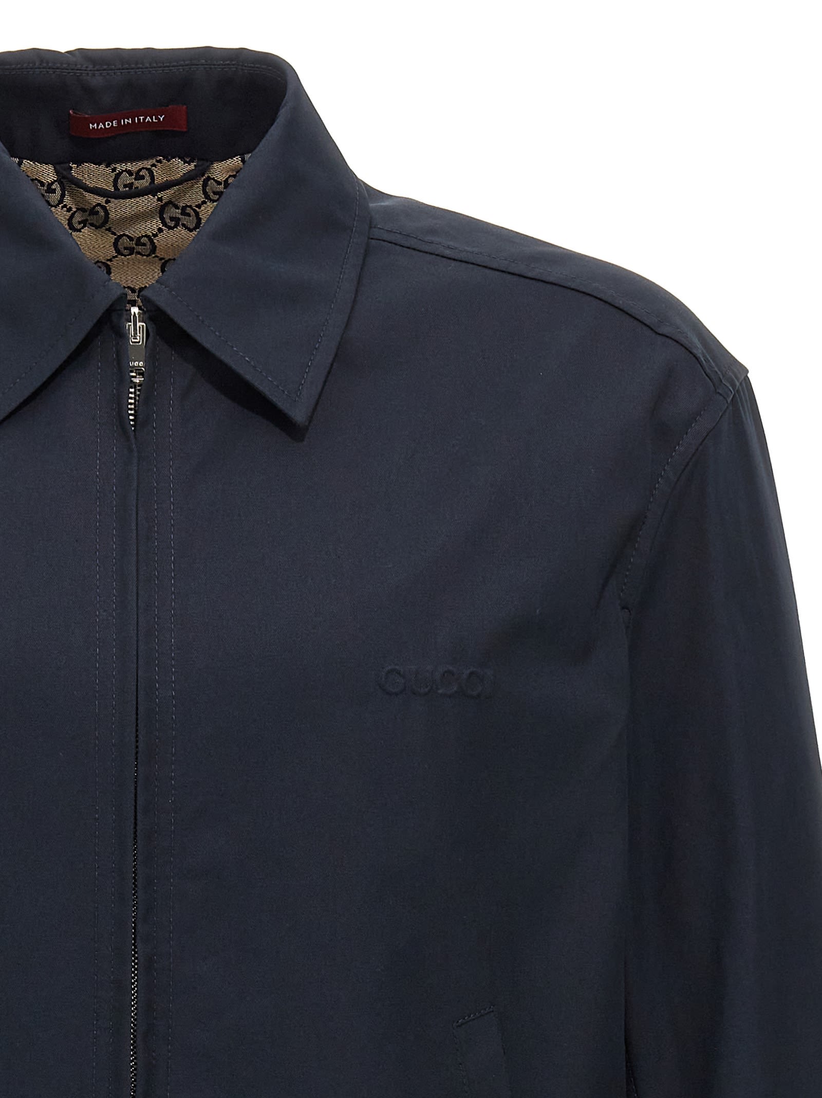 Shop Gucci Web Ribbon Jacket In Blue