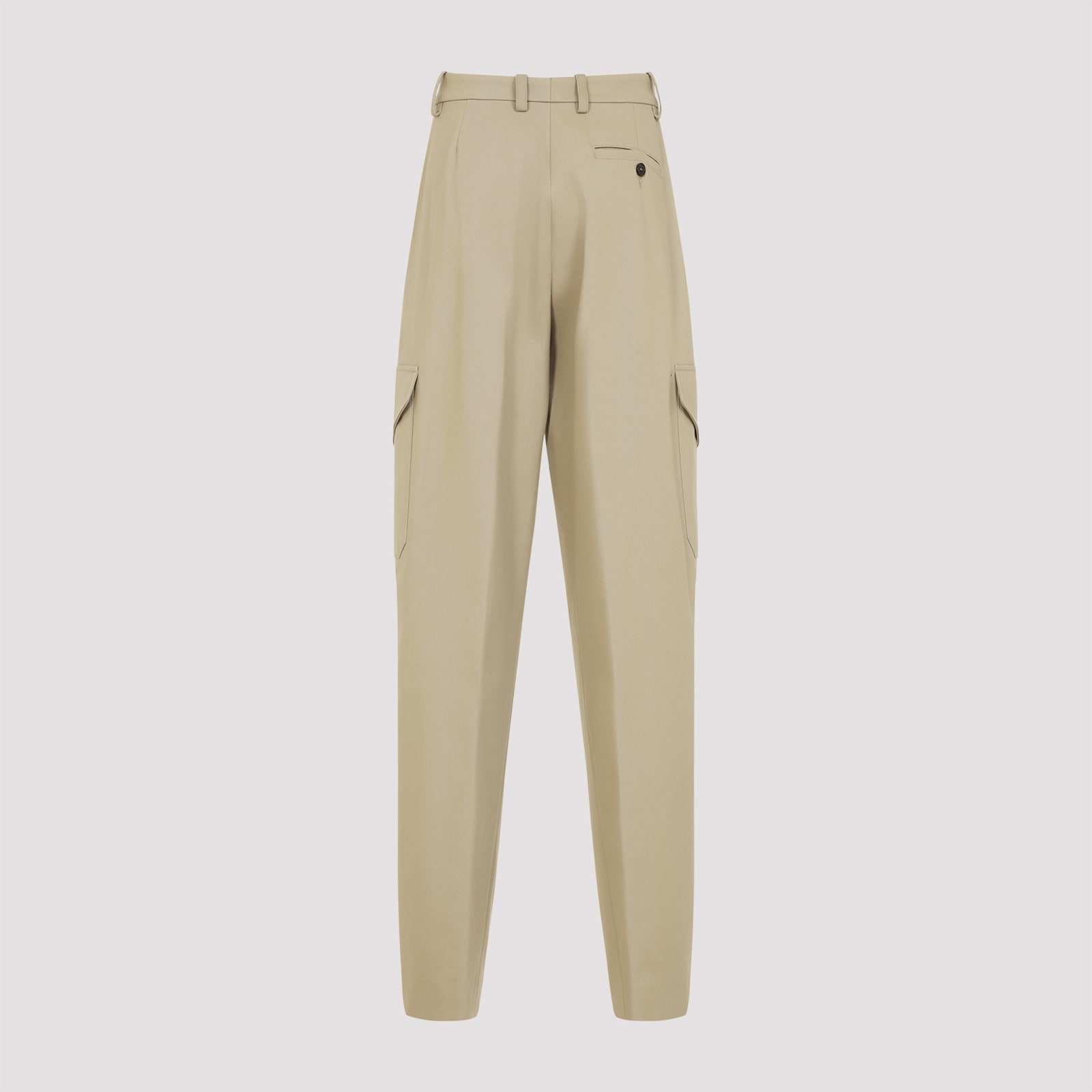 Givenchy Womens Beige Cocoon Straight-leg Cotton-wool Blend Trousers In Neutral