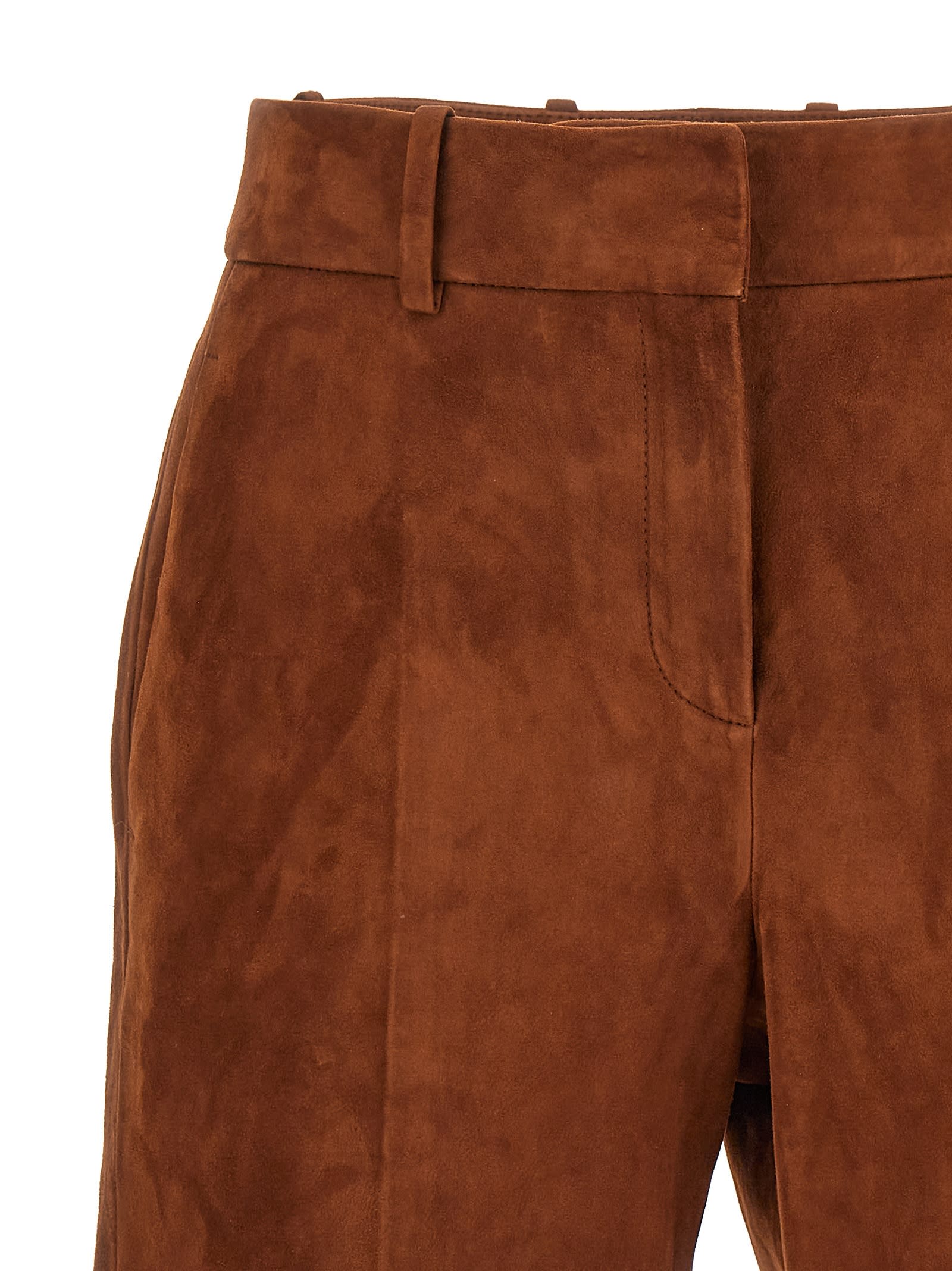 Shop Ermanno Scervino Suede Shorts In Brown