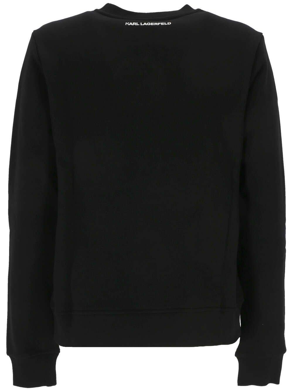 Shop Karl Lagerfeld Embellished Crewneck Sweatshirt In Black