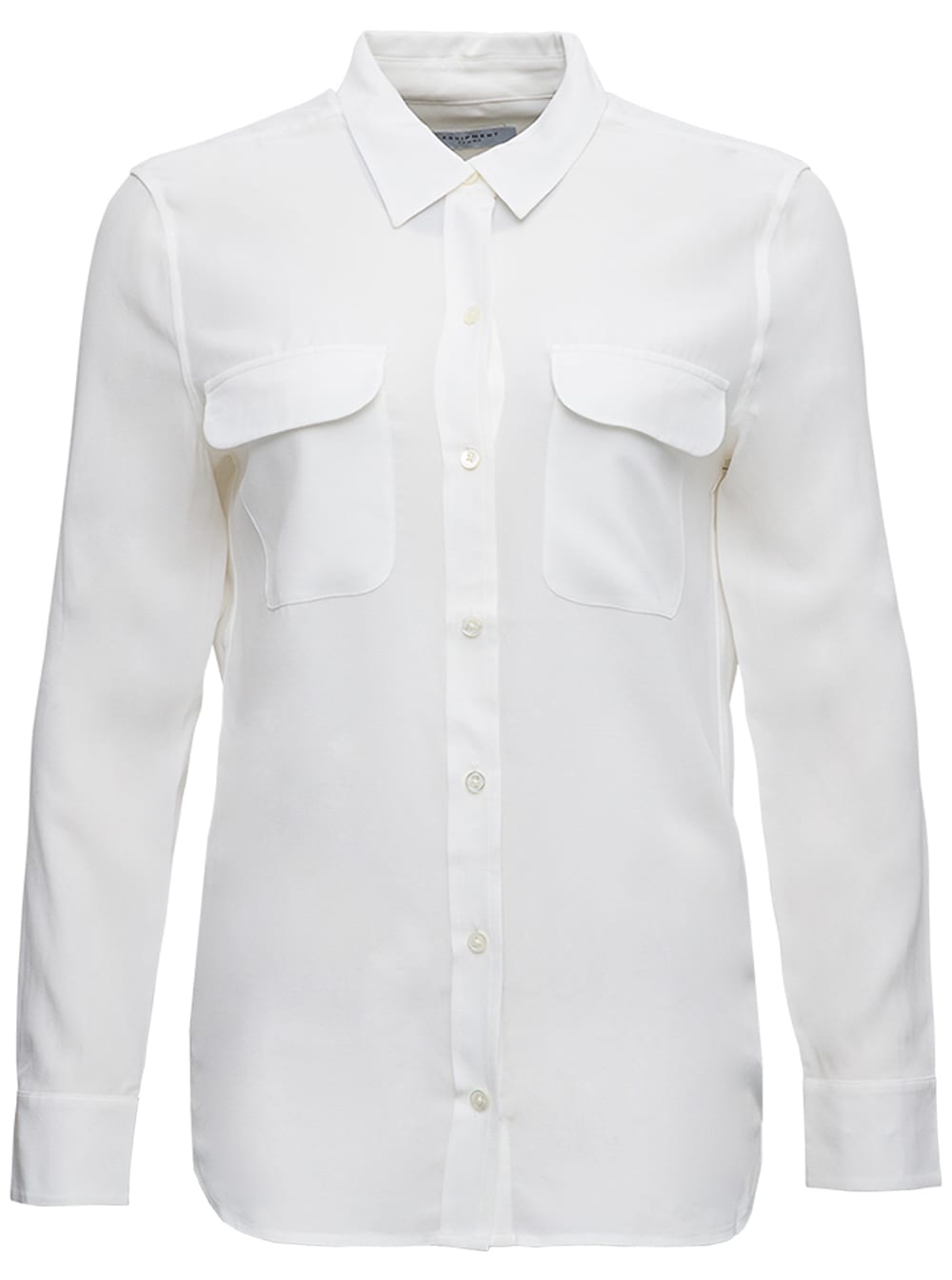 Equipment White Silk Shirt With Pockets