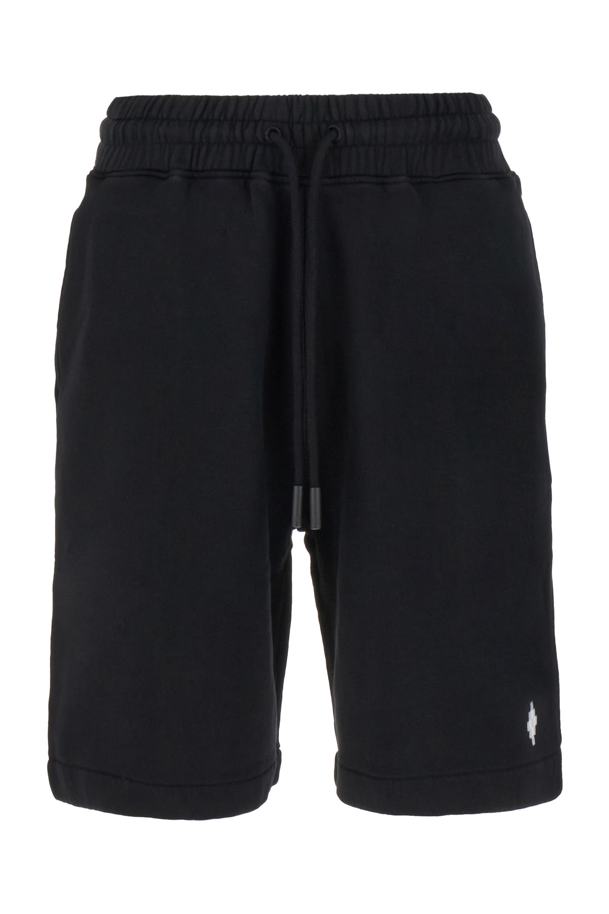 Marcelo Burlon County Of Milan Black Cotton Bermuda Shorts In Black White