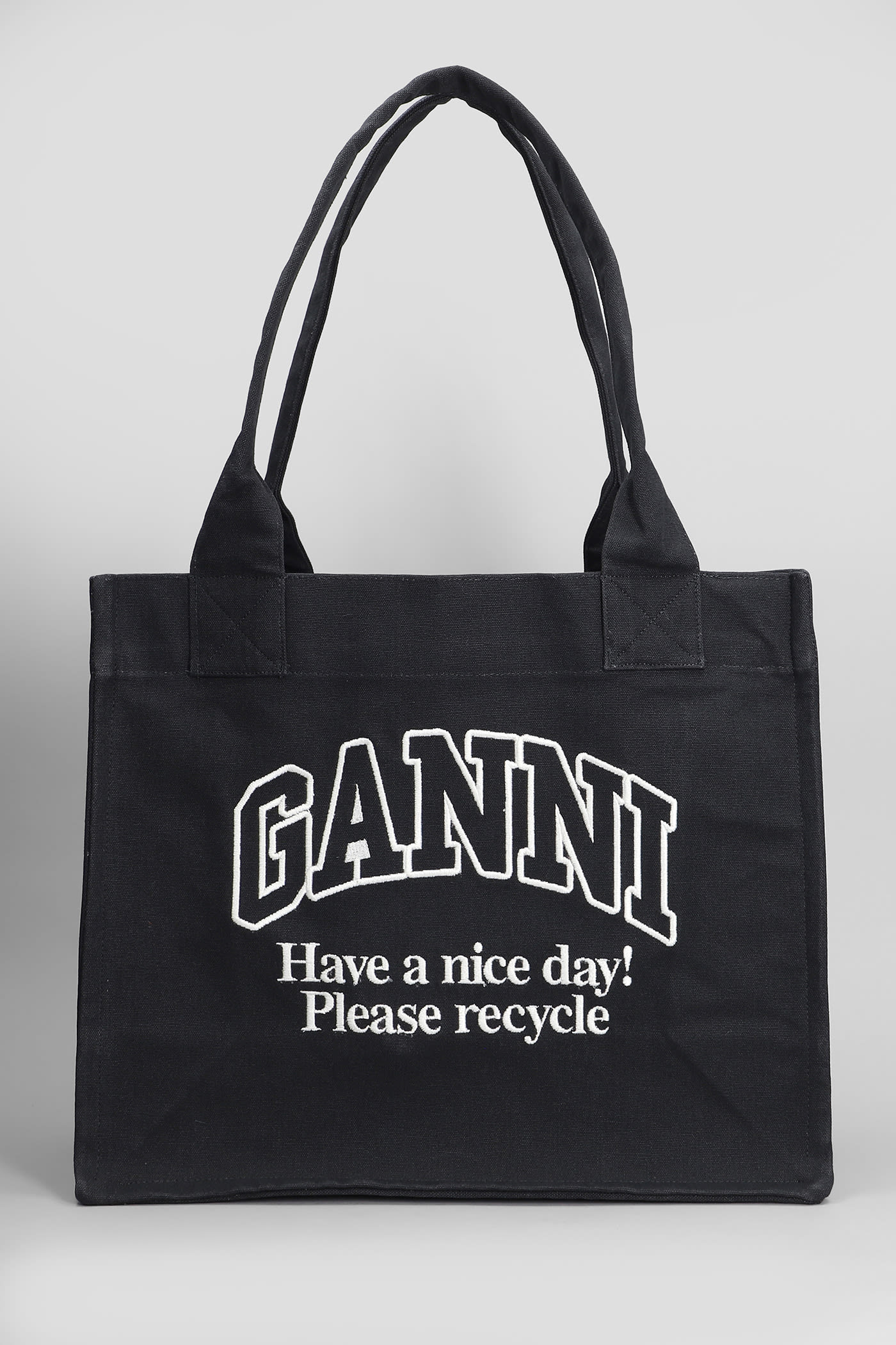 Tote In Black Cotton