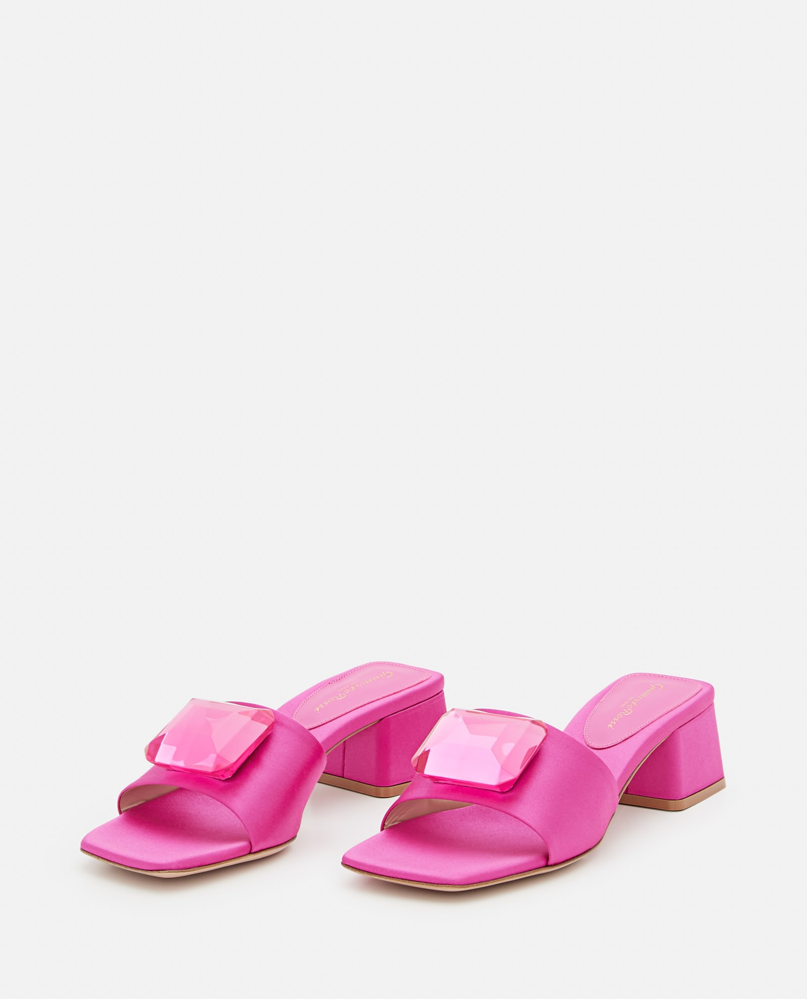 Shop Gianvito Rossi 45mm Satin Sandals In Pink