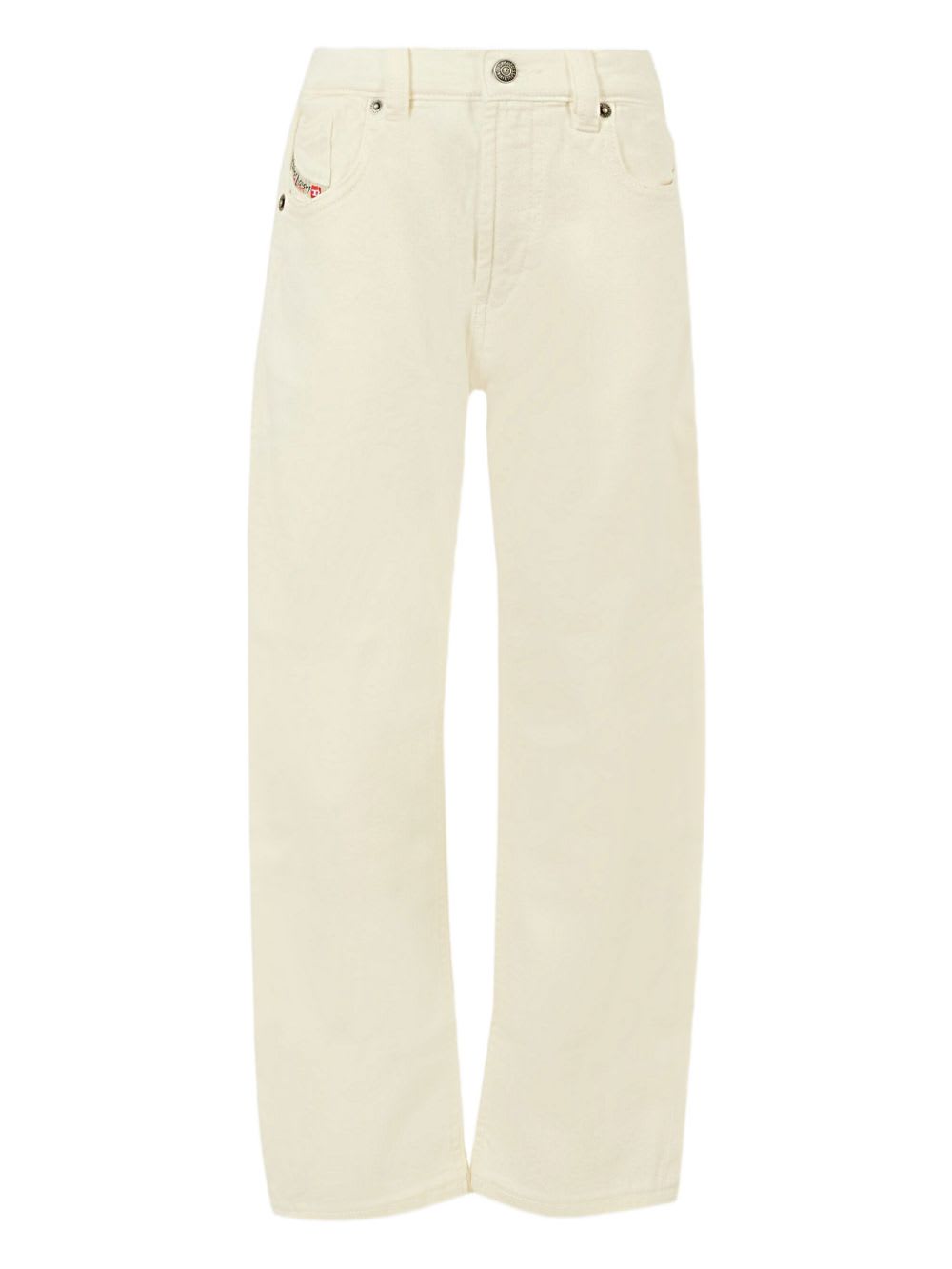 Diesel Kids Straight-leg Jeans With Embellishments In White