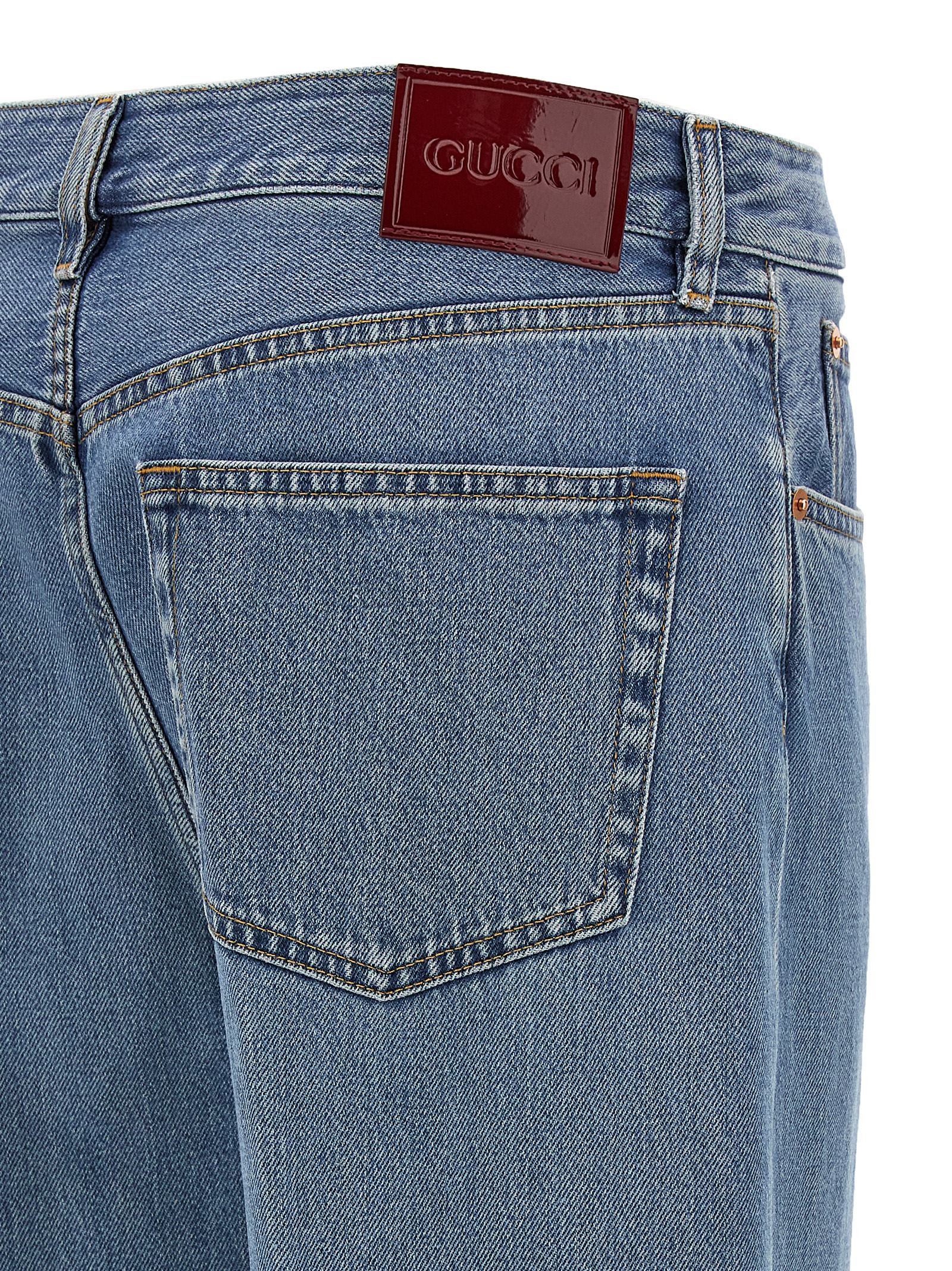 Shop Gucci Rosso Ancora Jeans In Blue