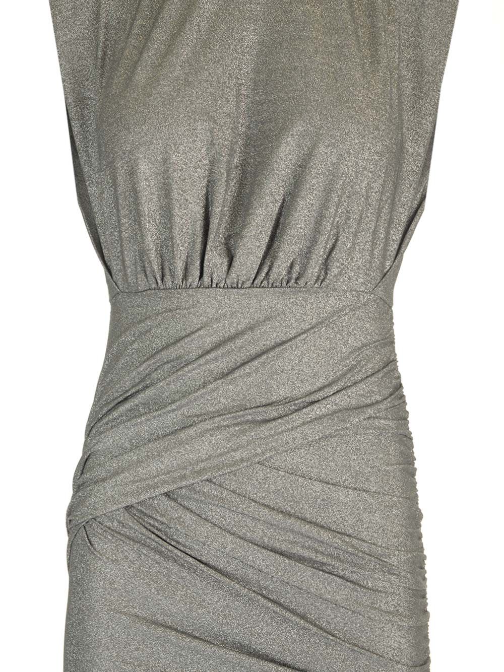 Shop Amazuìn Lurex Jersey Dress In Silver