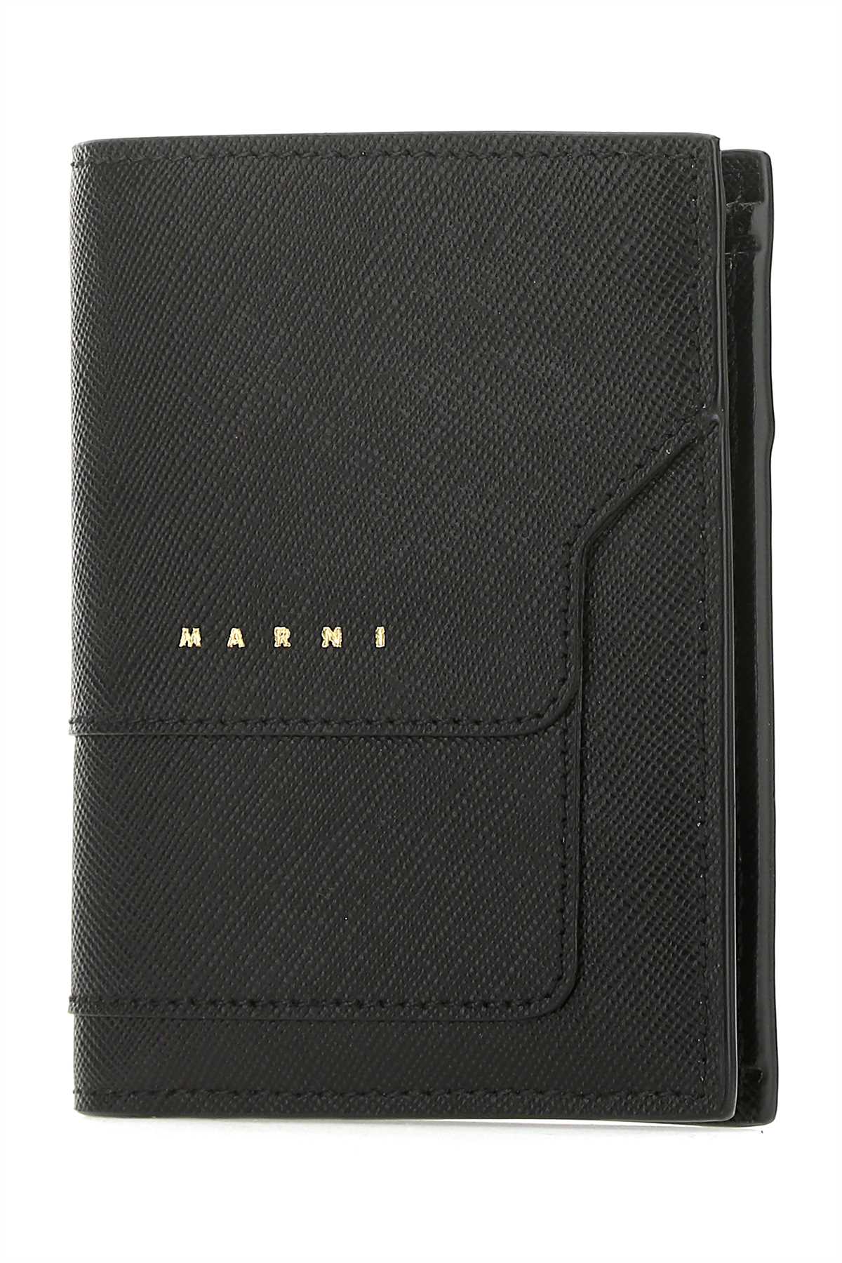 Shop Marni Black Leather Wallet In Z360n