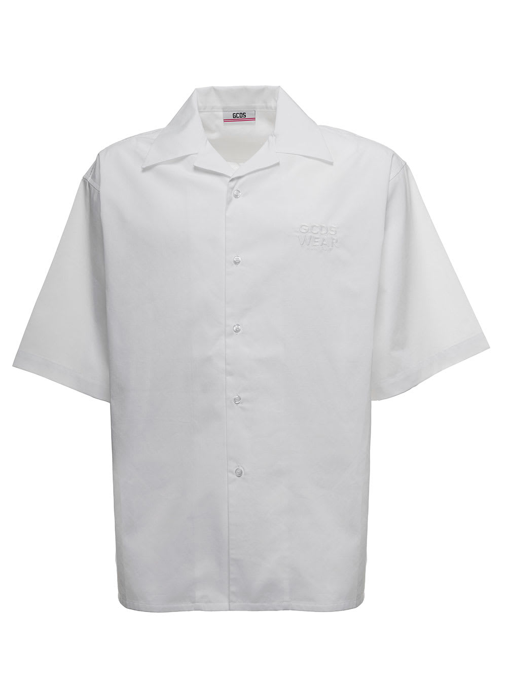 GCDS White Andy Cotton Shirt With Logo