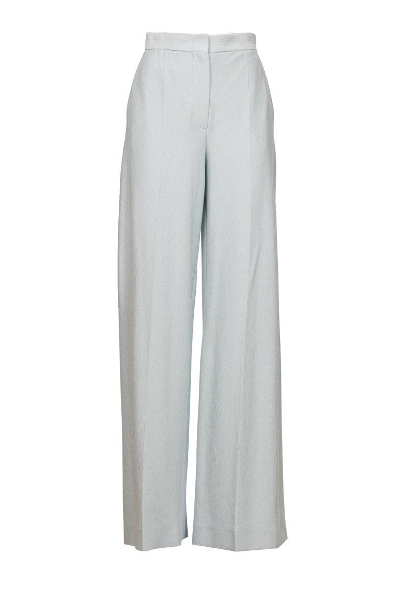 Shop Max Mara Wide Leg Jersey Trousers In Azure