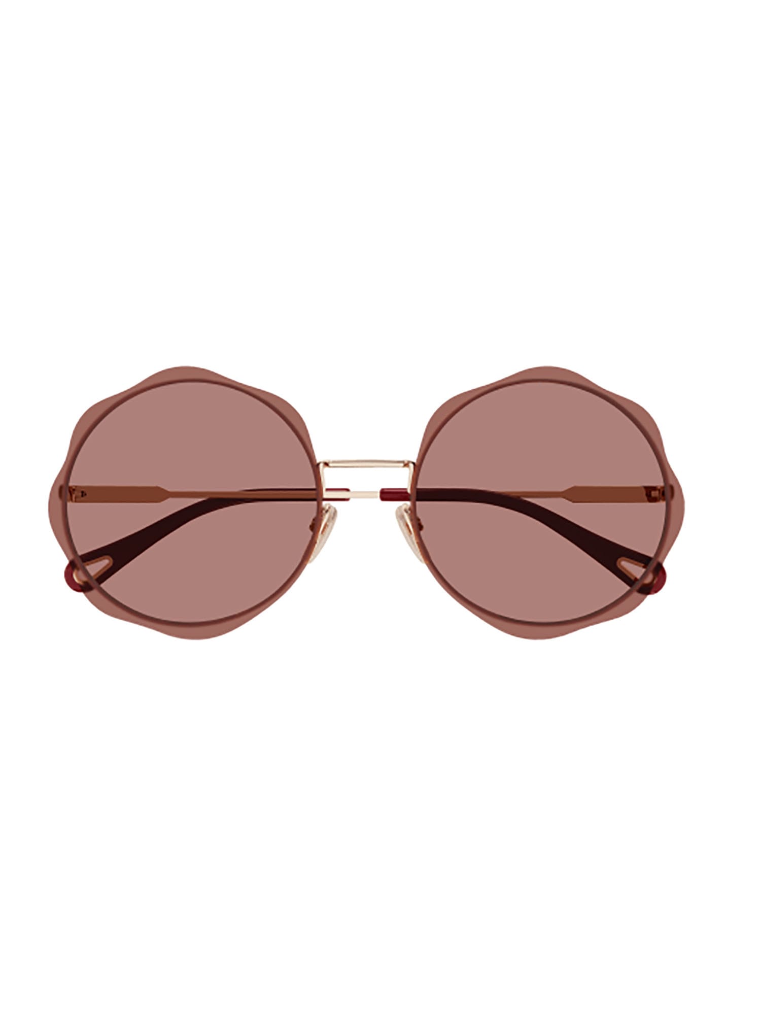 Chloé Ch0202s Sunglasses In Gold Gold Red