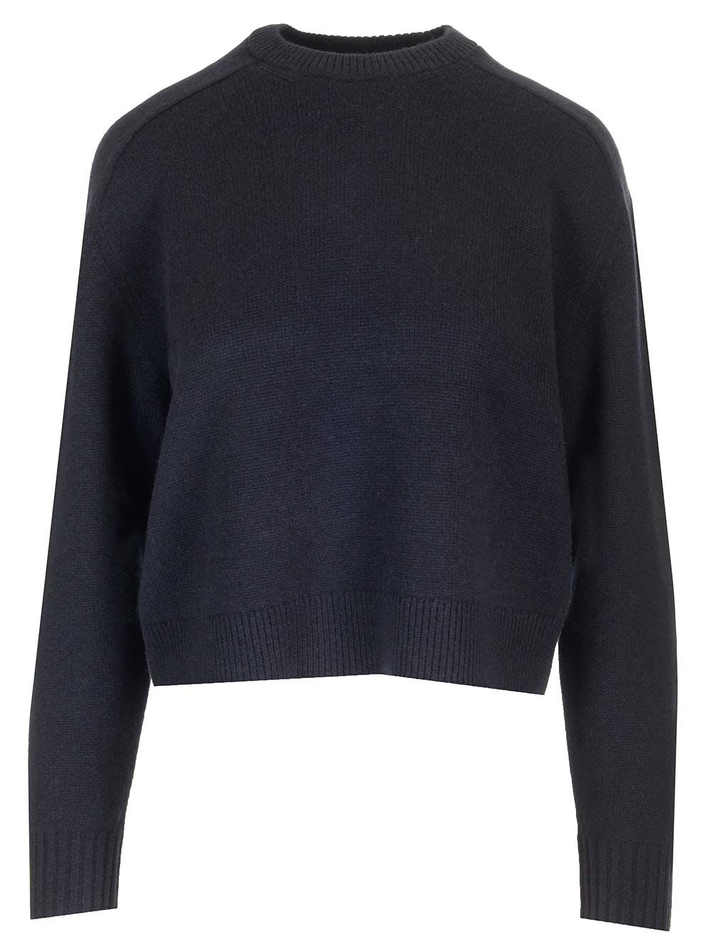 Shop Theory Cashmere Crop Sweater In Blue