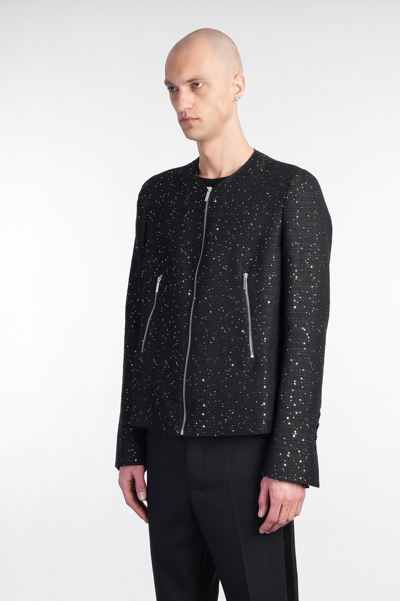 Sapio N 36 Casual Jacket In Black Cotton In Black