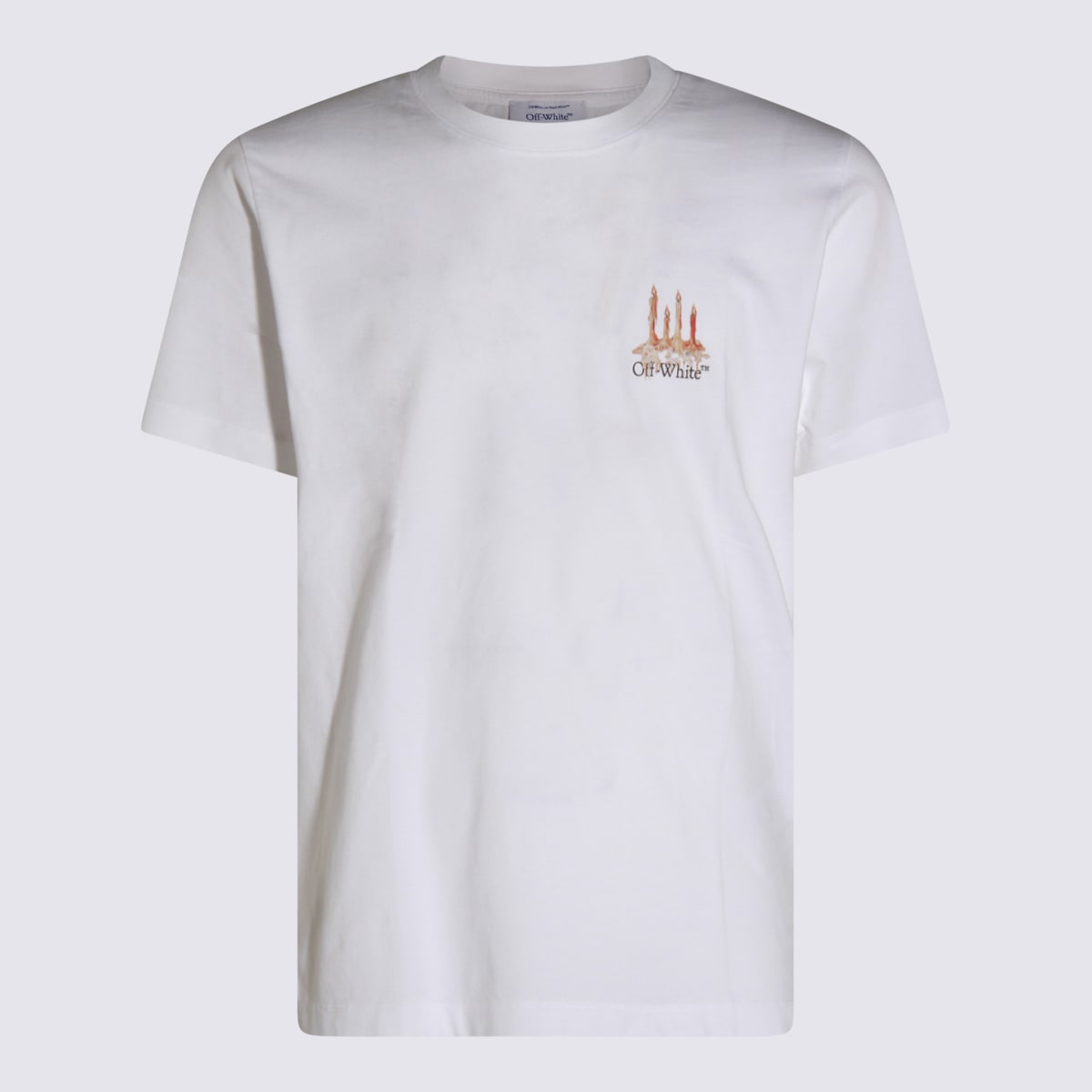 Off-white Graphic Print Crew Neck Short Sleeve Top In White