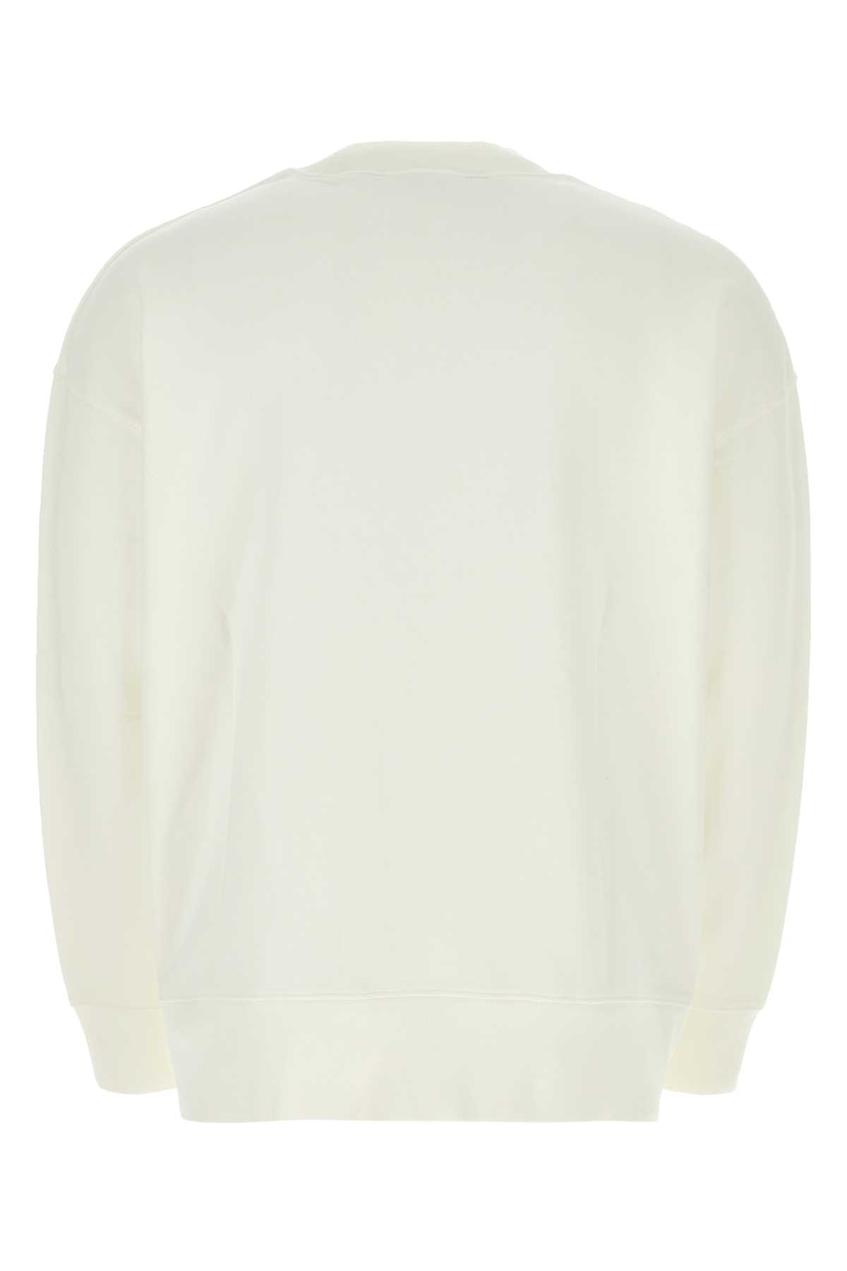 Shop Palm Angels White Cotton Sweatshirt In 0310