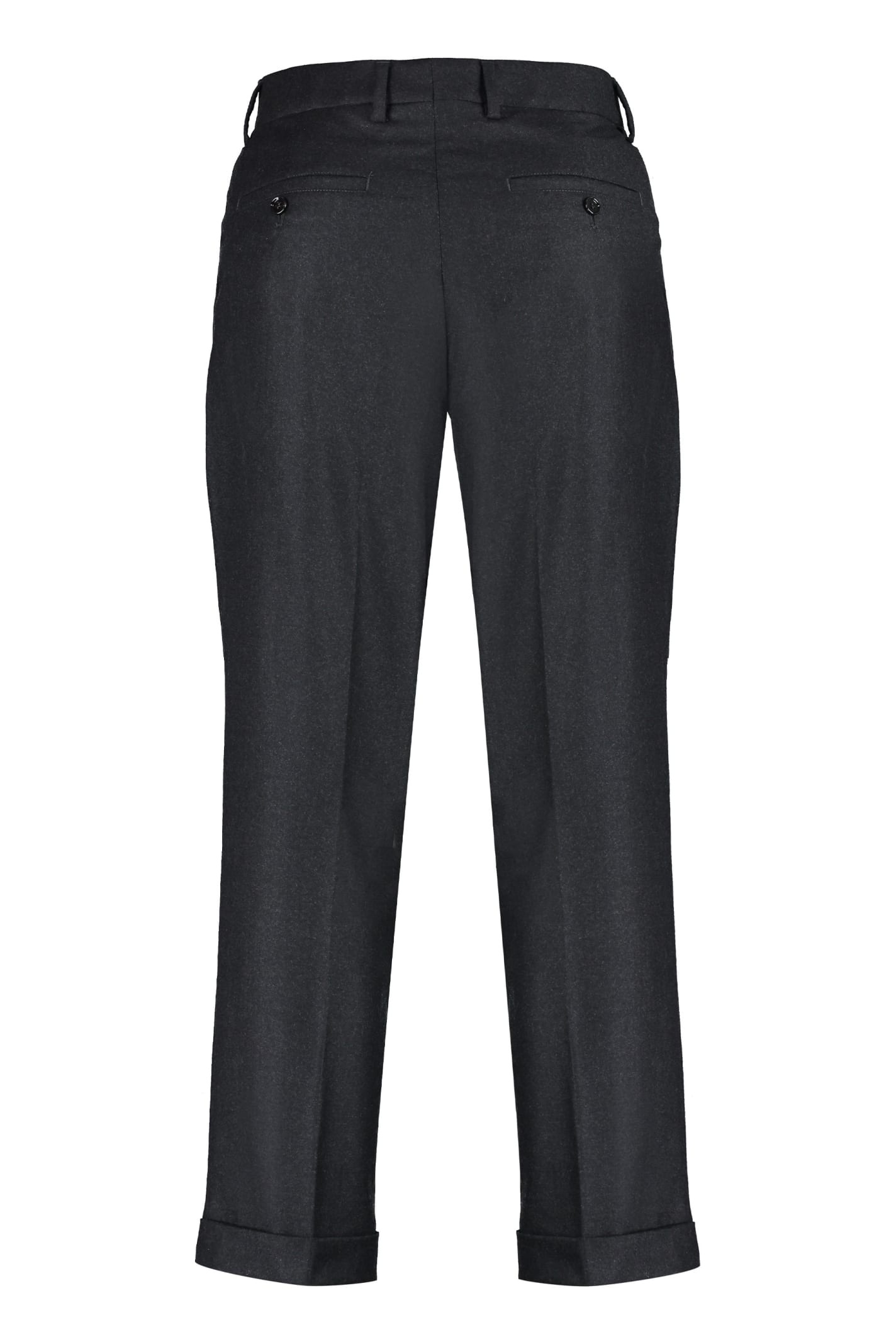 Shop Ami Alexandre Mattiussi Wool Cropped Trousers In Grey