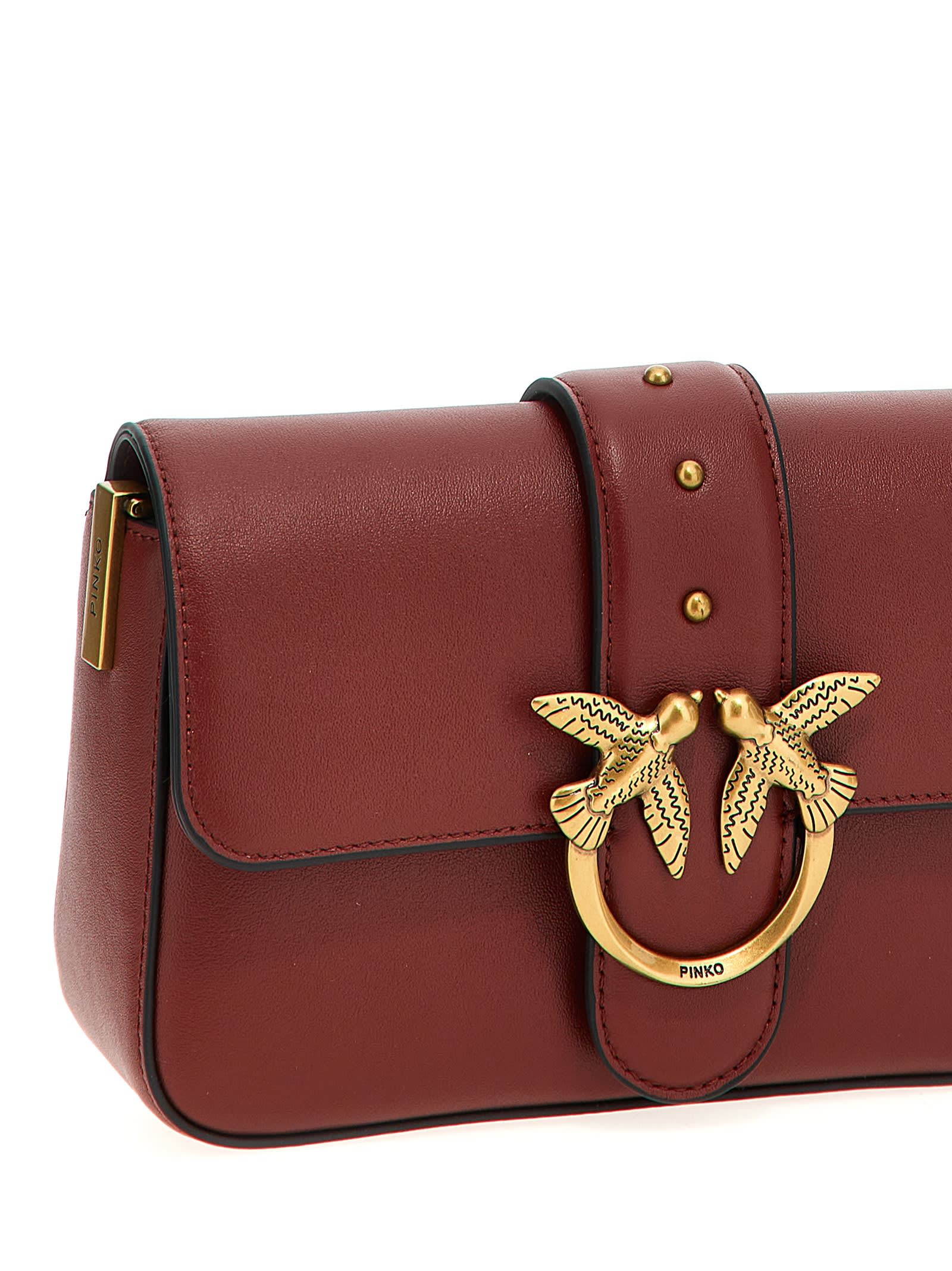Pinko Love One Mini Crossbody Bag In Bordeaux