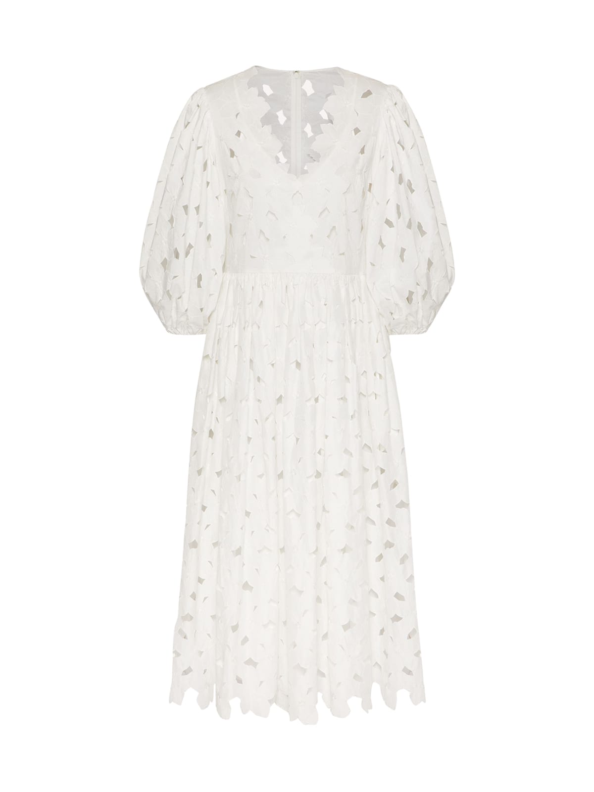 RED Valentino Cotton Poplin Dress With Cut-out Embroidery