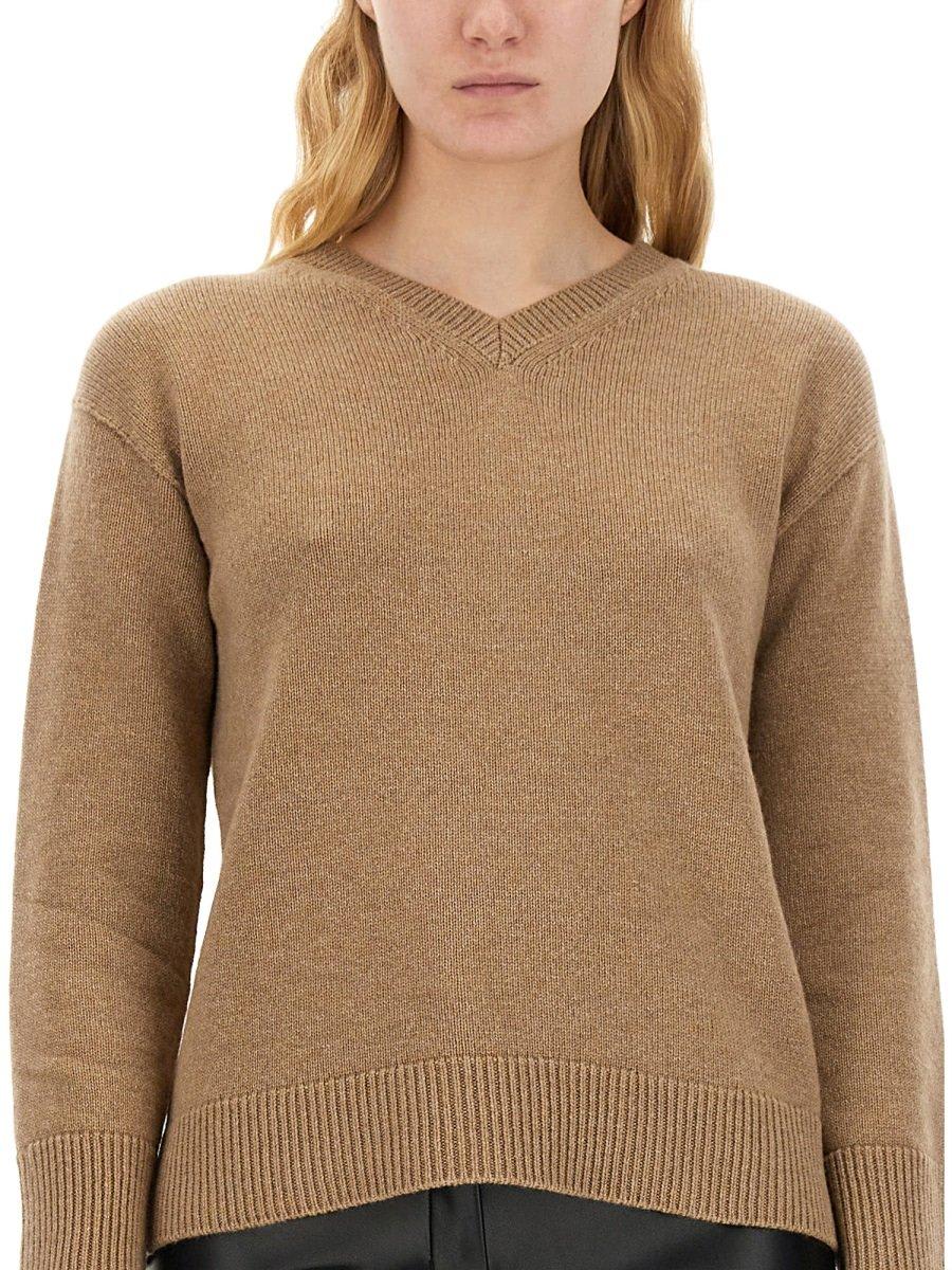 Shop 's Max Mara V-neck Long-sleeved Jumper In Beige