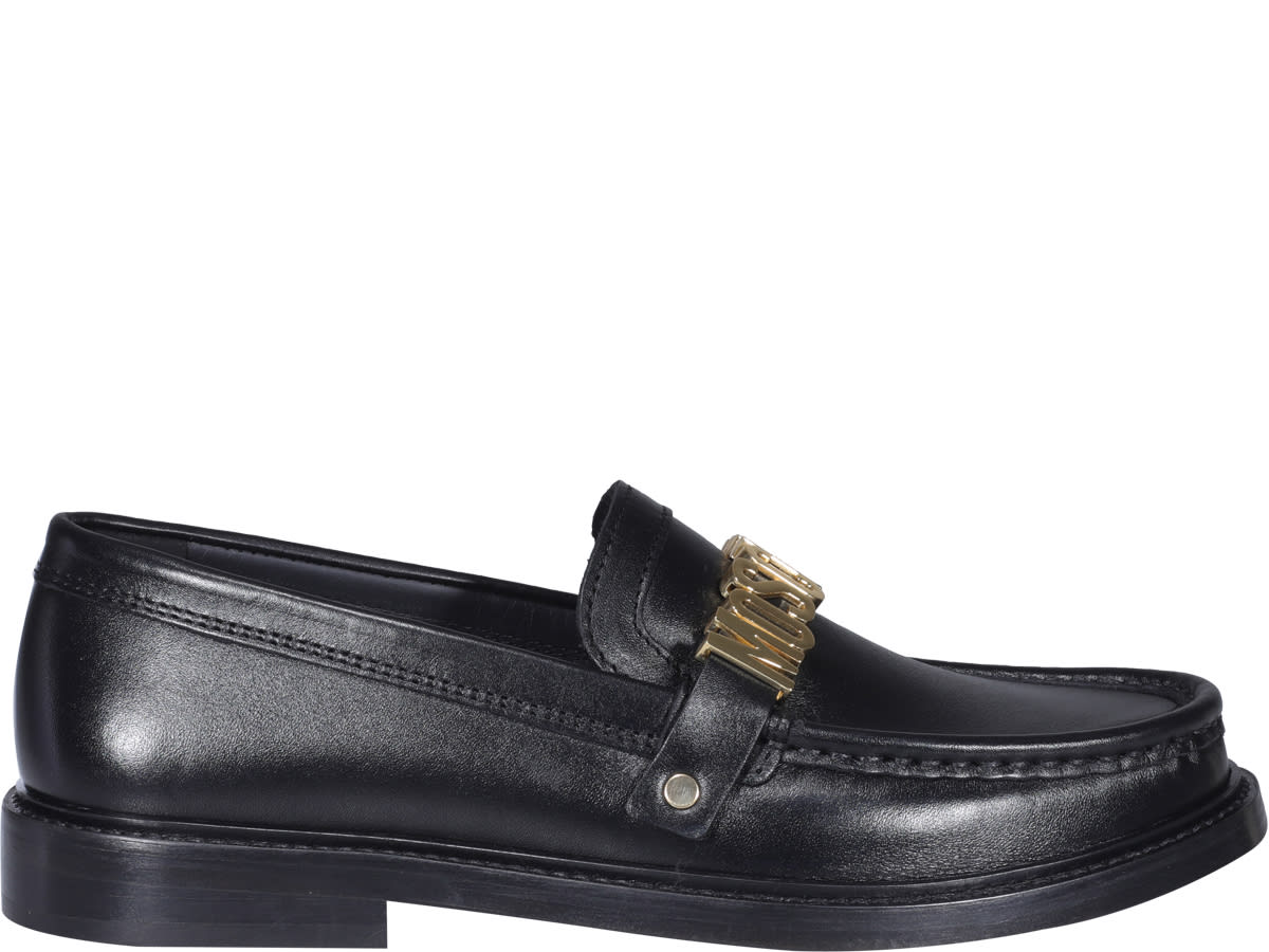 Buy Moschino Moschino Logo Loafers online, shop Moschino shoes with free shipping