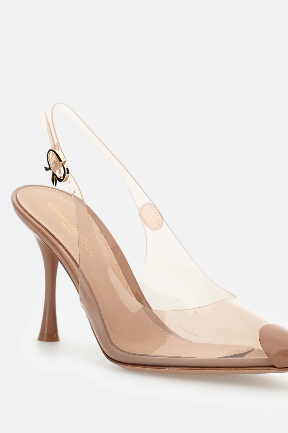 Gianvito Rossi Transparent Slingback Heeled Shoes In Brown