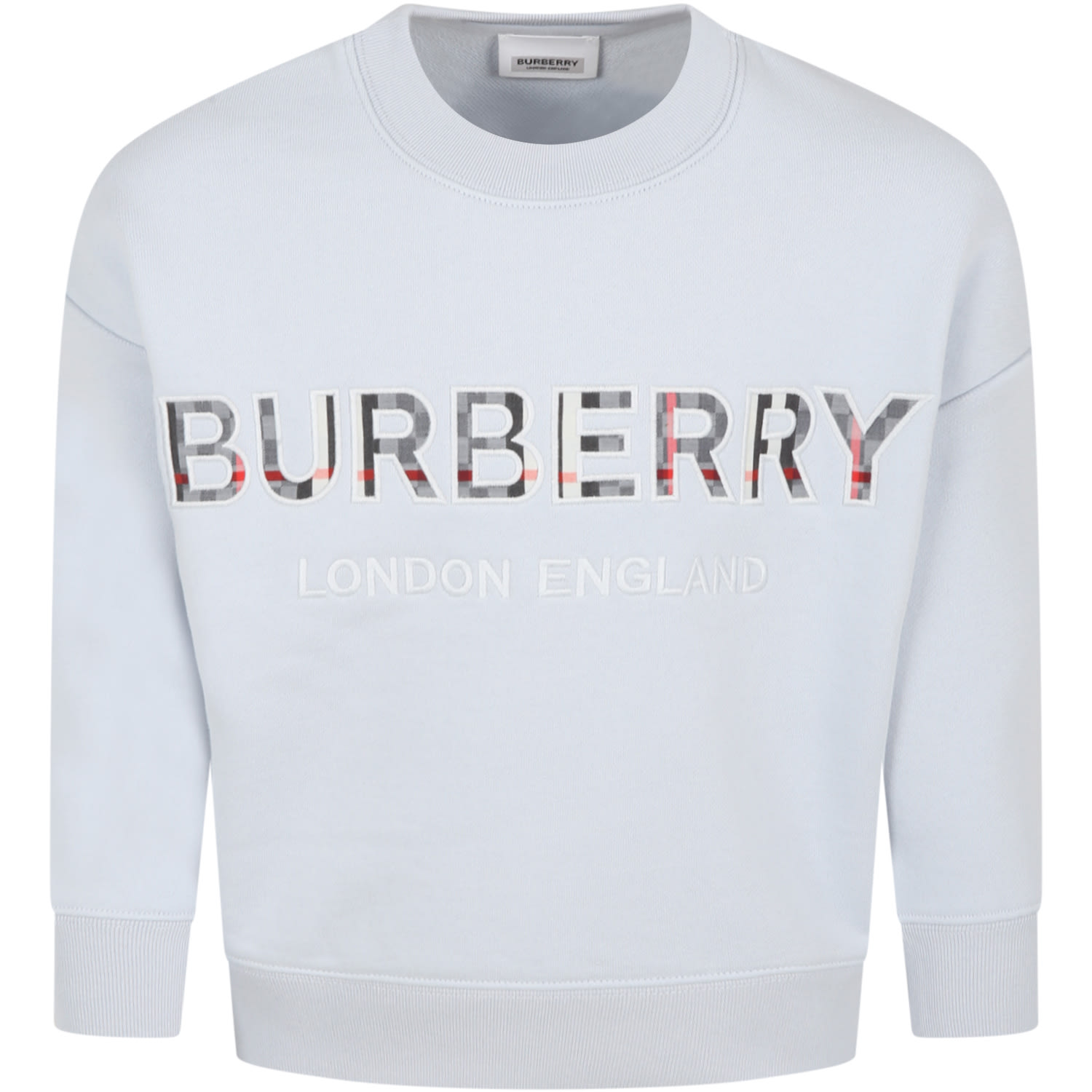 Burberry Light-blue Sweatshirt For Boy With Logo