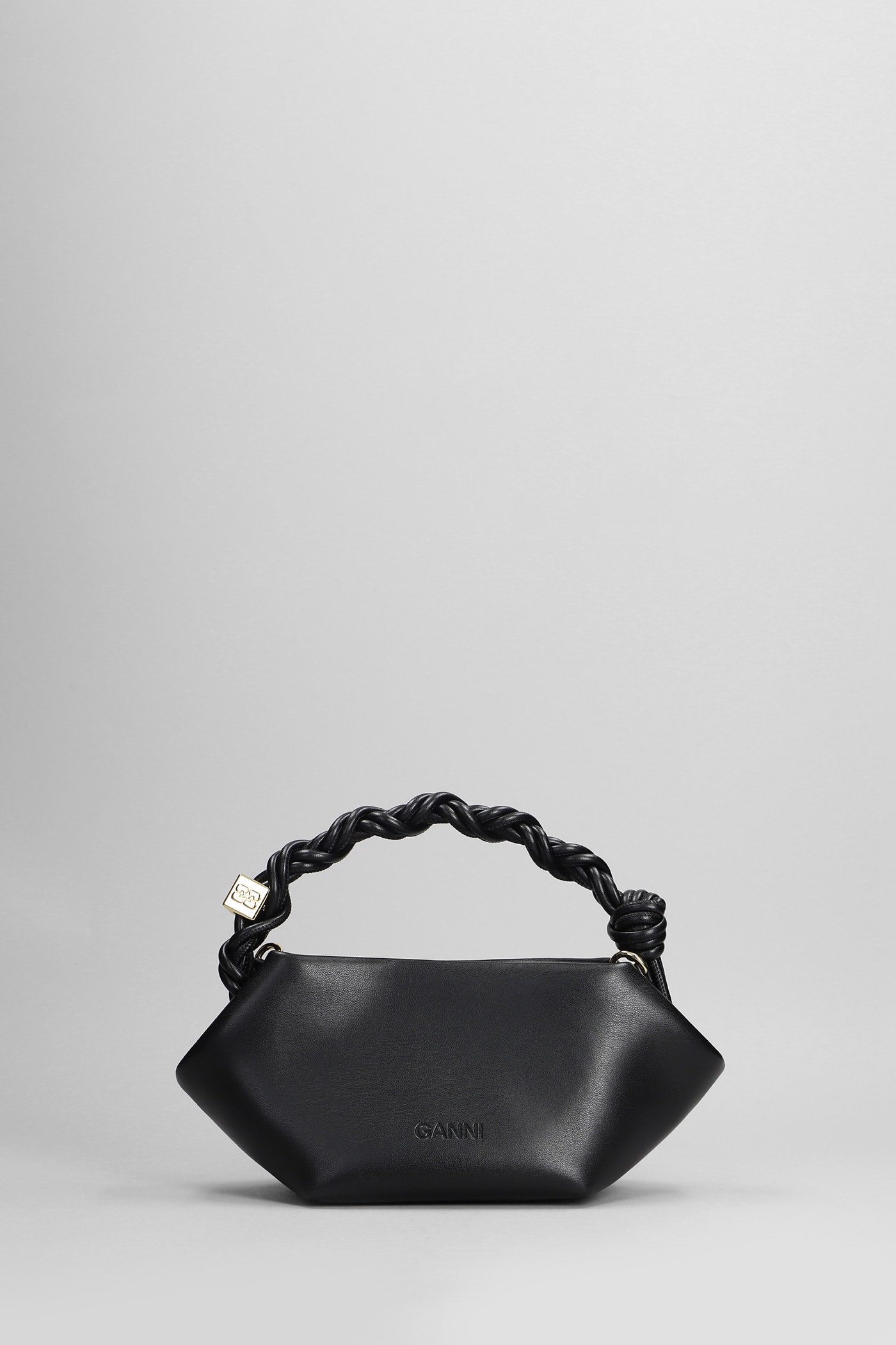 Shop Ganni Bou Bag Mini Shoulder Bag In Black Leather